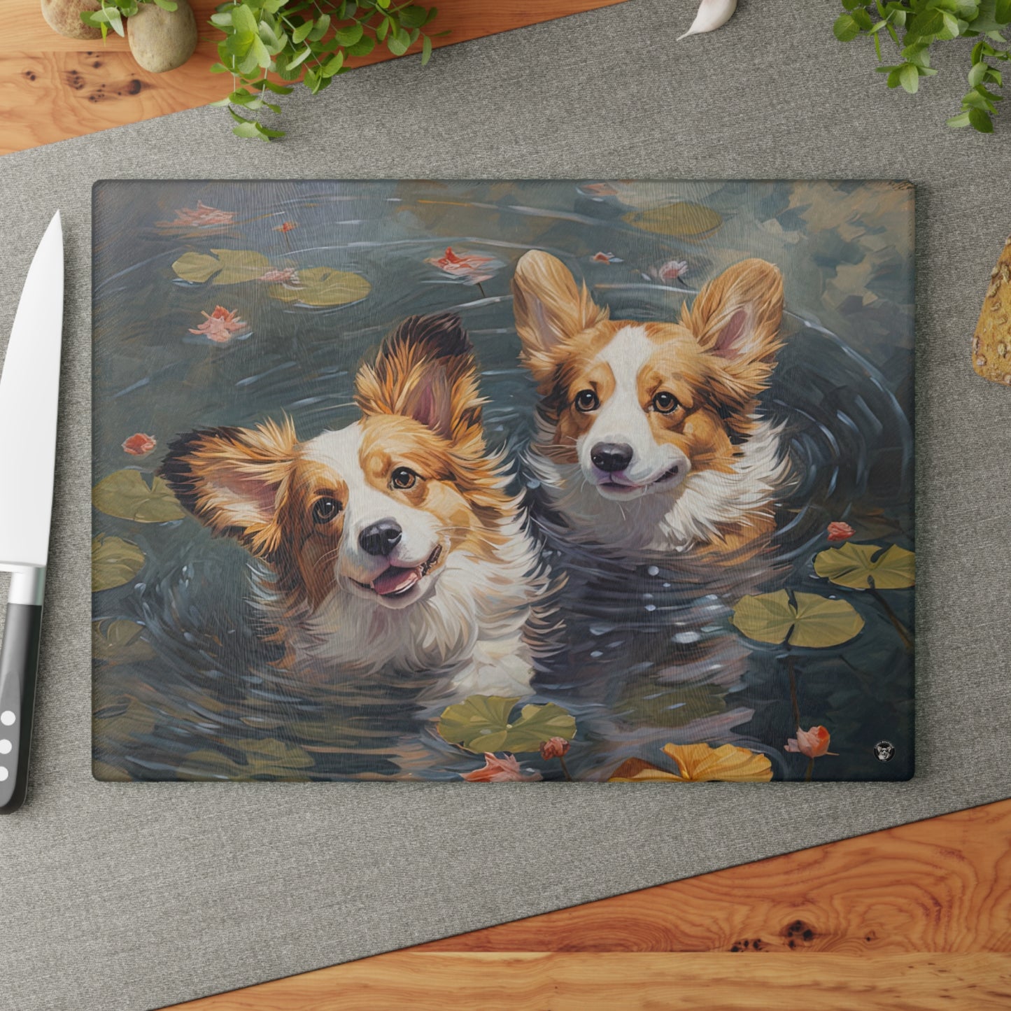 Pond Pups - Glass Cutting Board