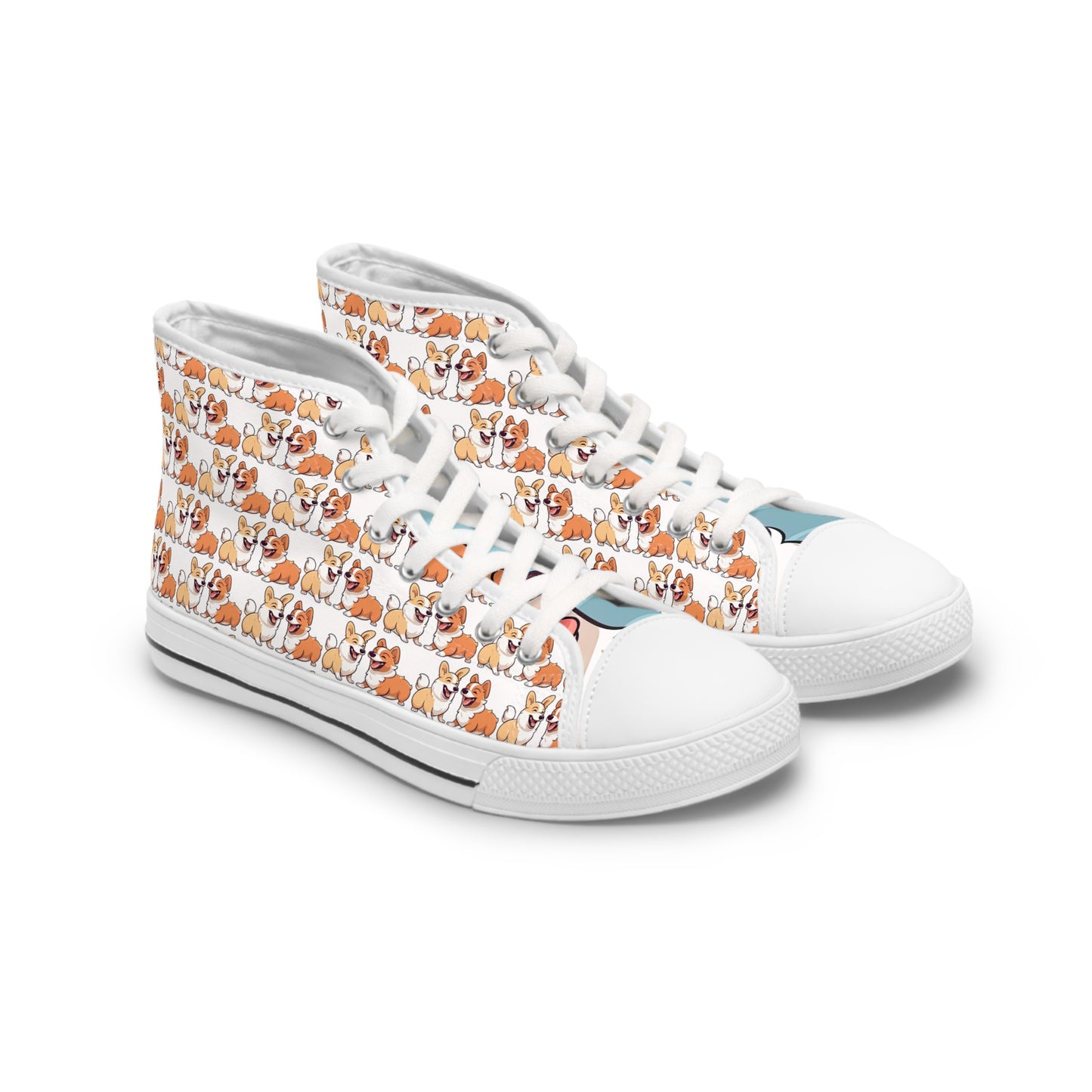 Corgi Couple Mosaic - Women's High Top Sneakers