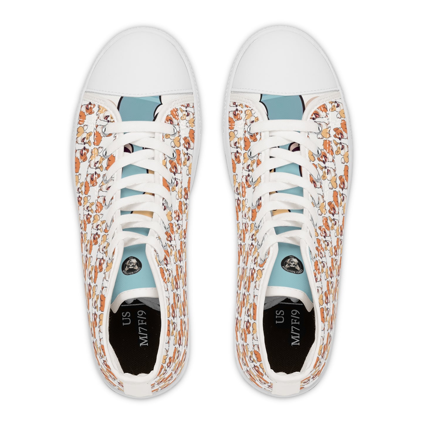 Corgi Couple Mosaic - Women's High Top Sneakers