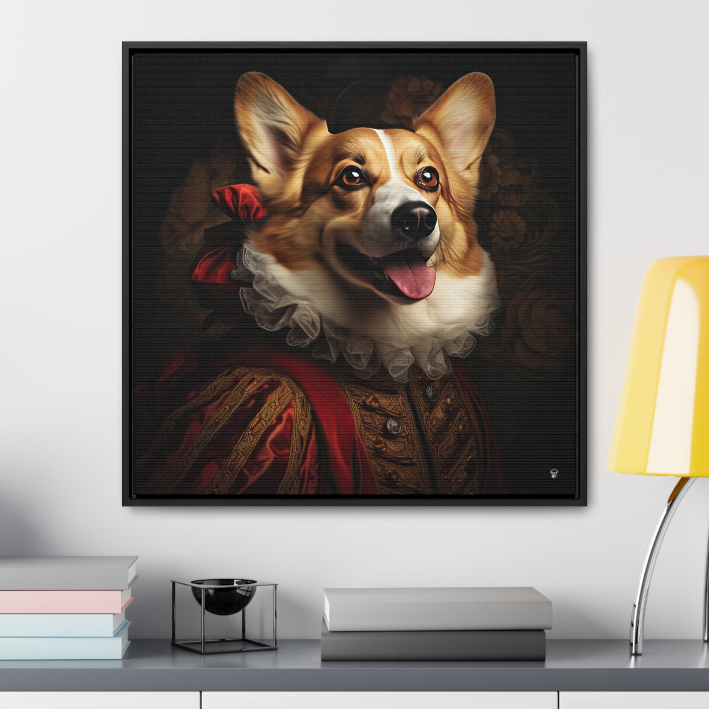 Renaissance Corgi - Framed on Canvas