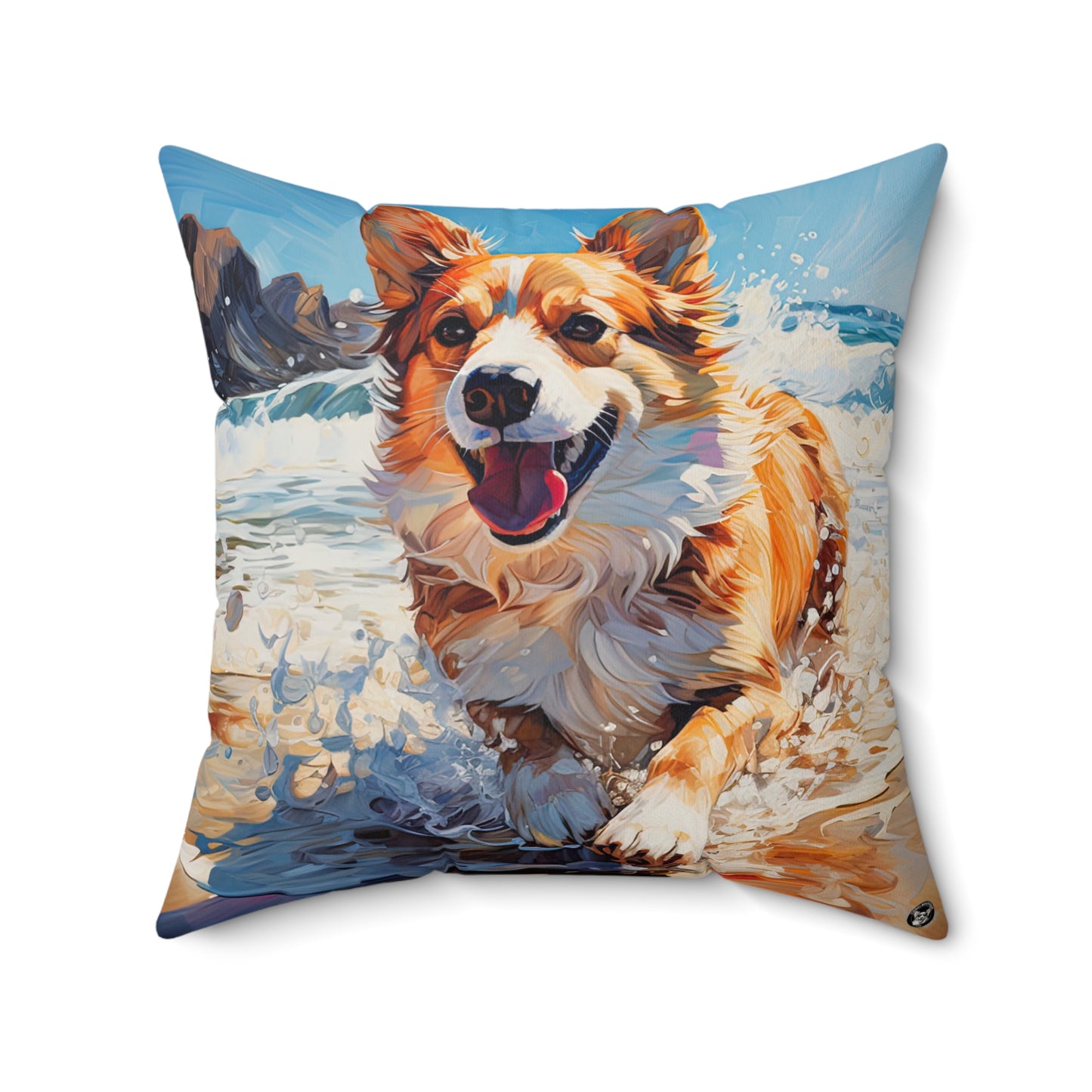 Coastal Corgi - Throw Pillow