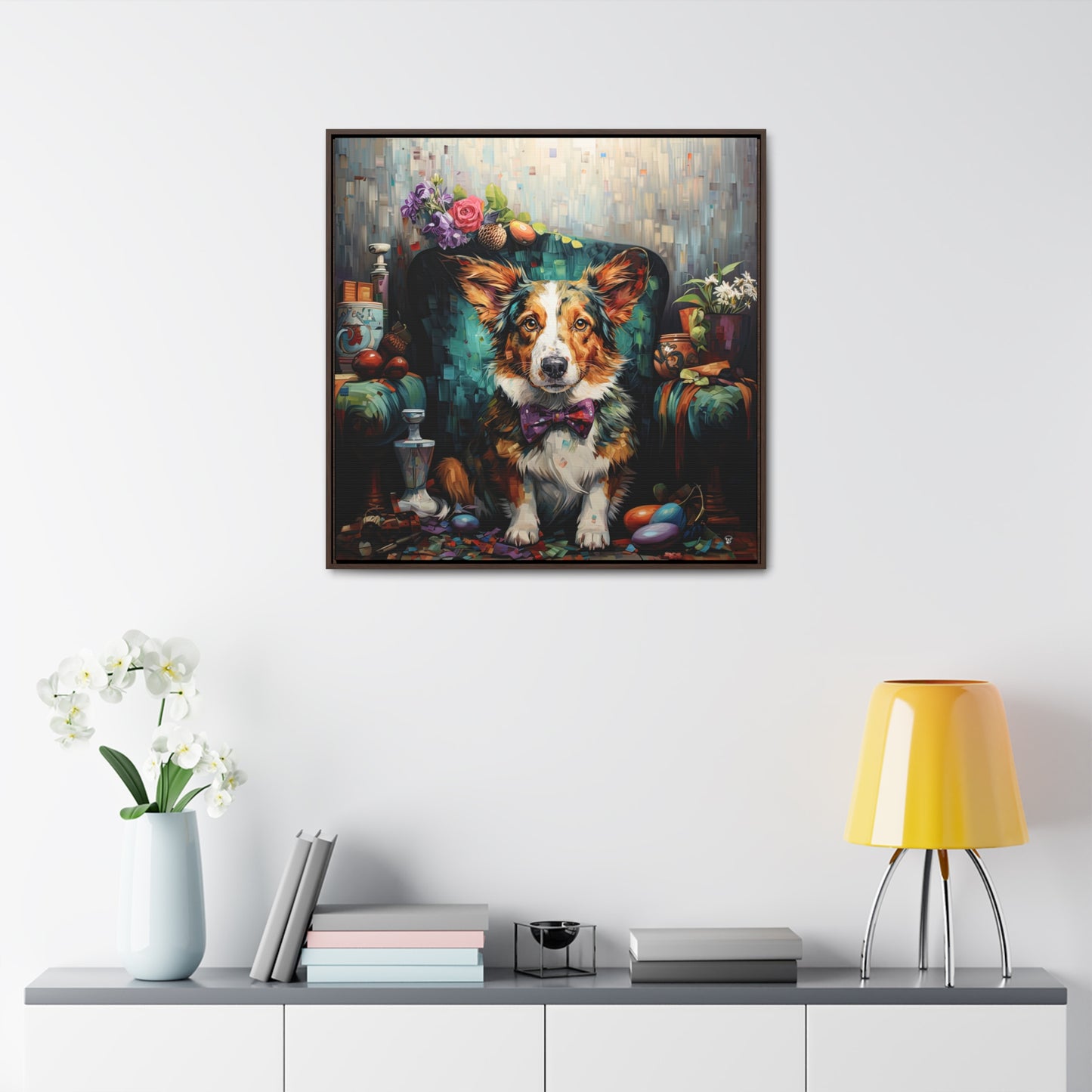 Formal Corgi - Framed on Canvas