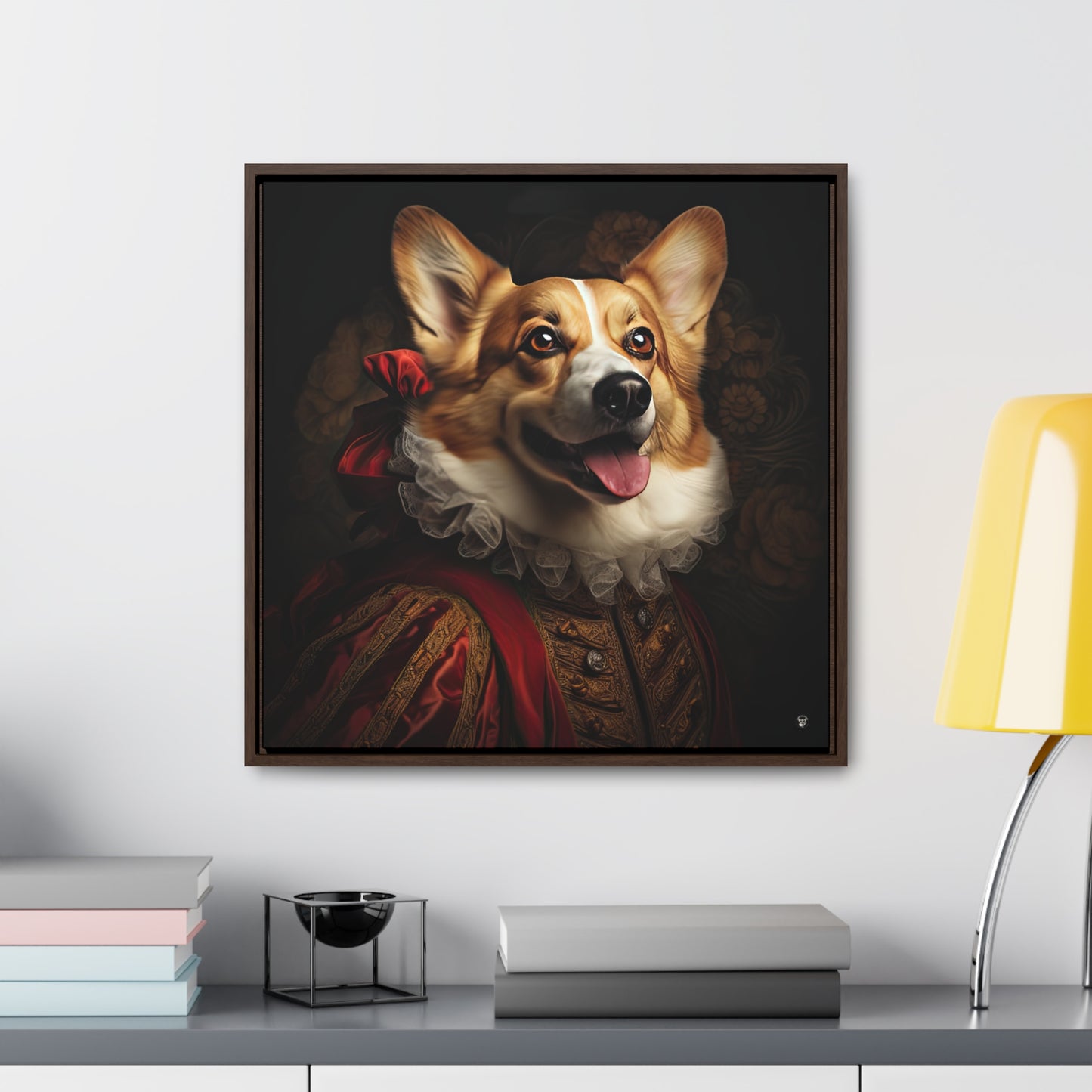 Renaissance Corgi - Framed on Canvas