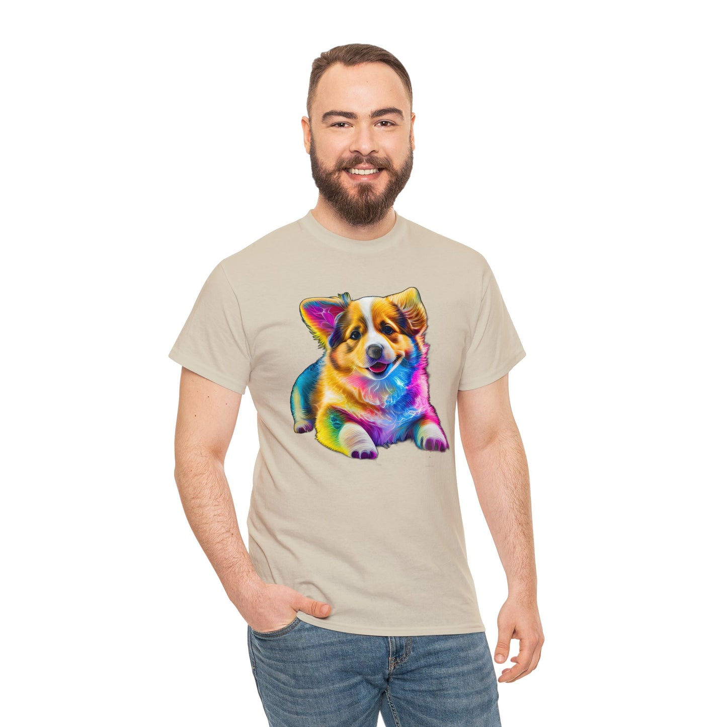 Colorful Corgi - Unisex Heavy Cotton Tee