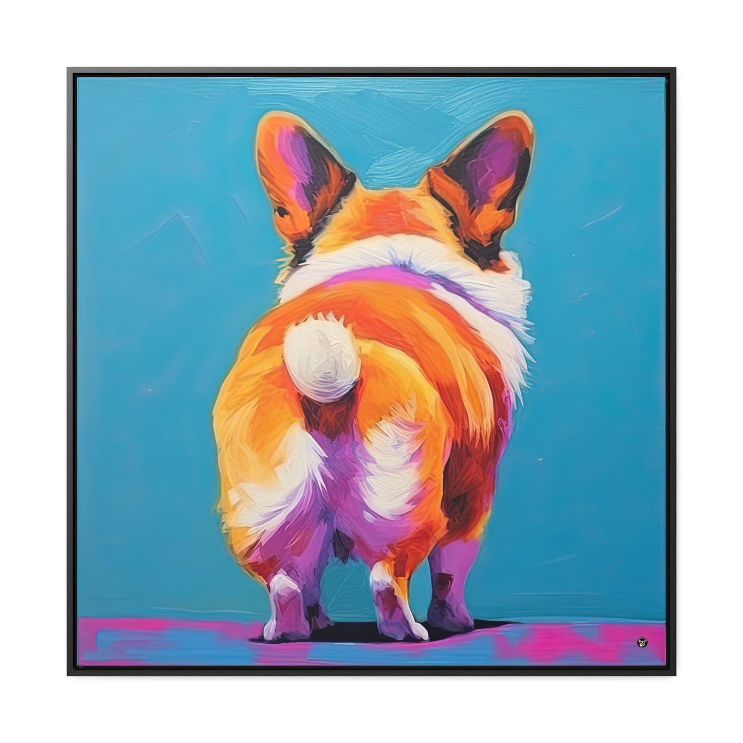 Corgi Butt - Framed on Canvas