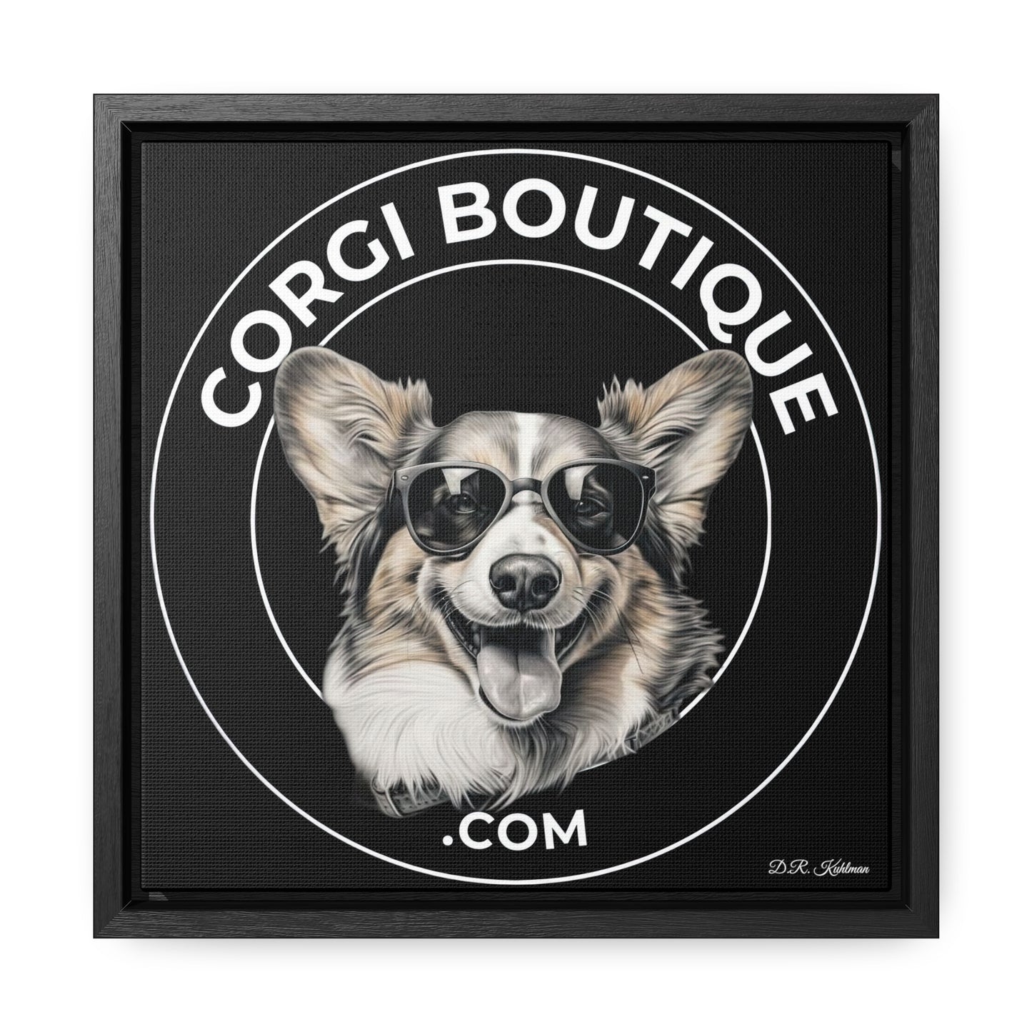 Corgi Boutique - Framed on Canvas