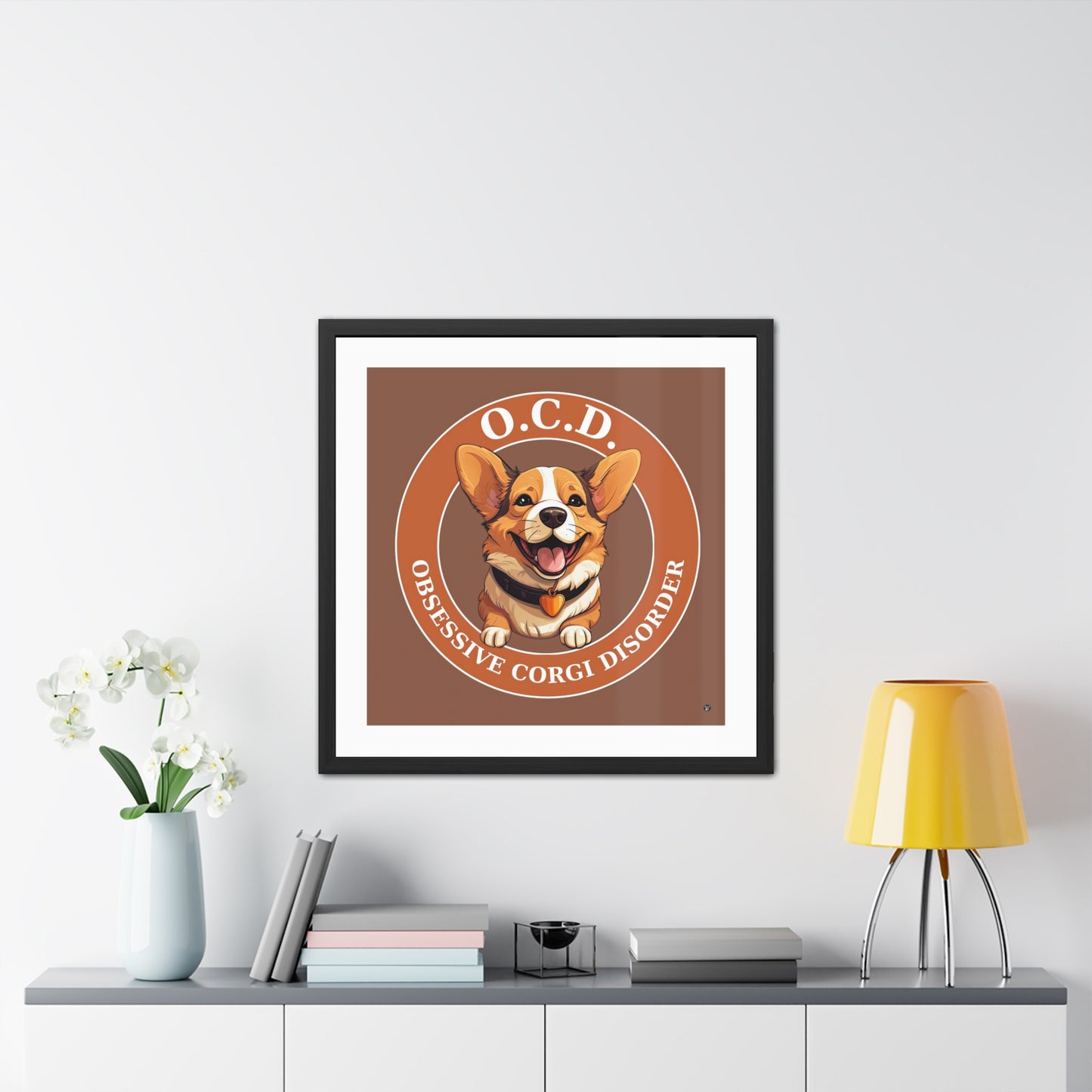 O.C.D. Obsessive Corgi Disorder - Framed Print