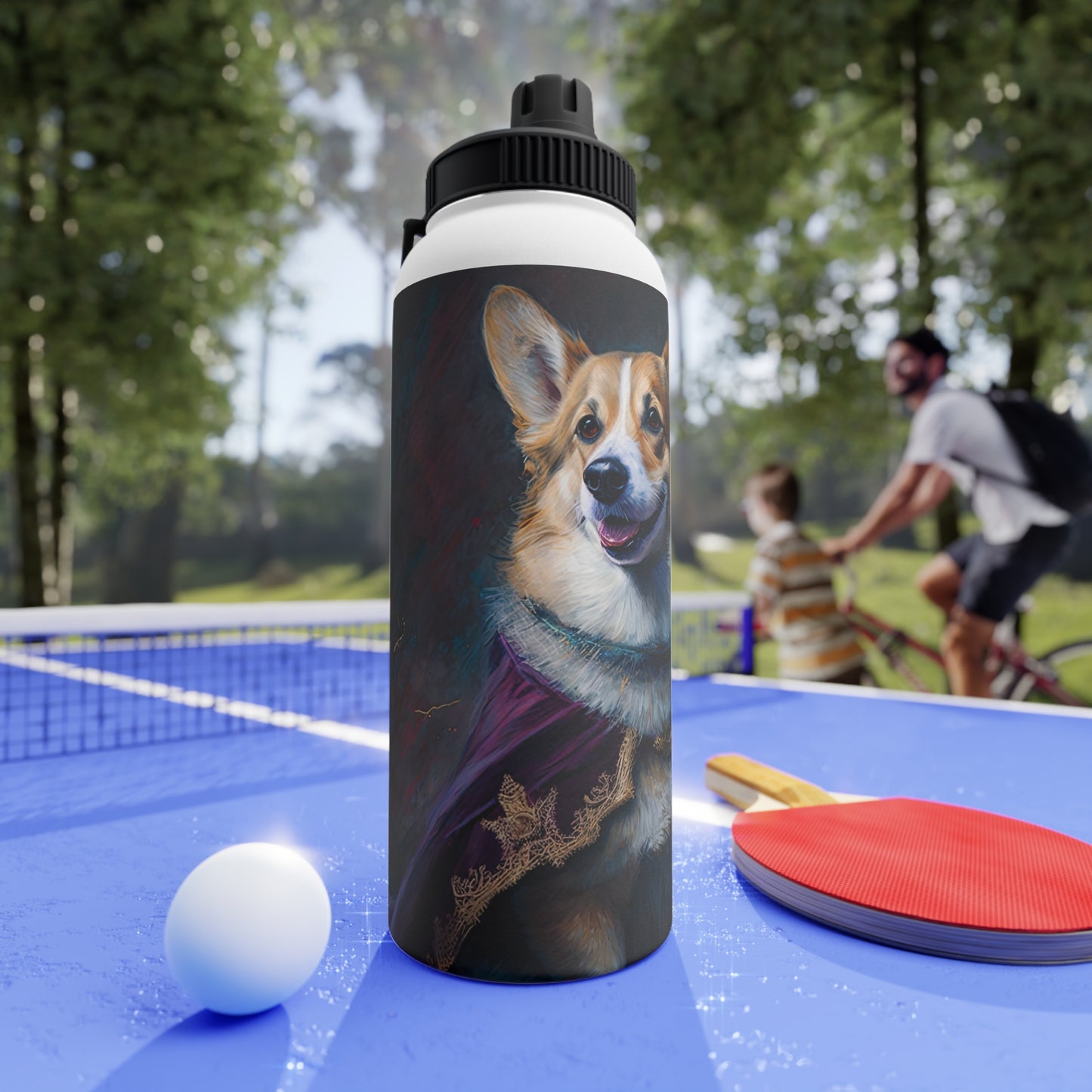 Corgi Royalty - Water Bottle with Sport Lid
