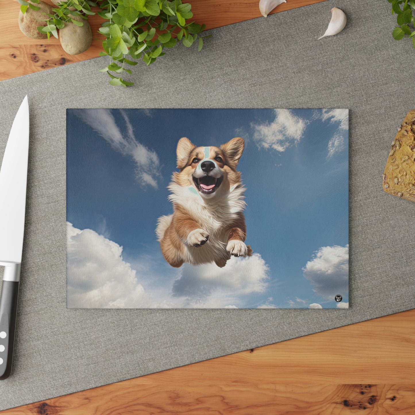 Super Corgi - Glass Cutting Board
