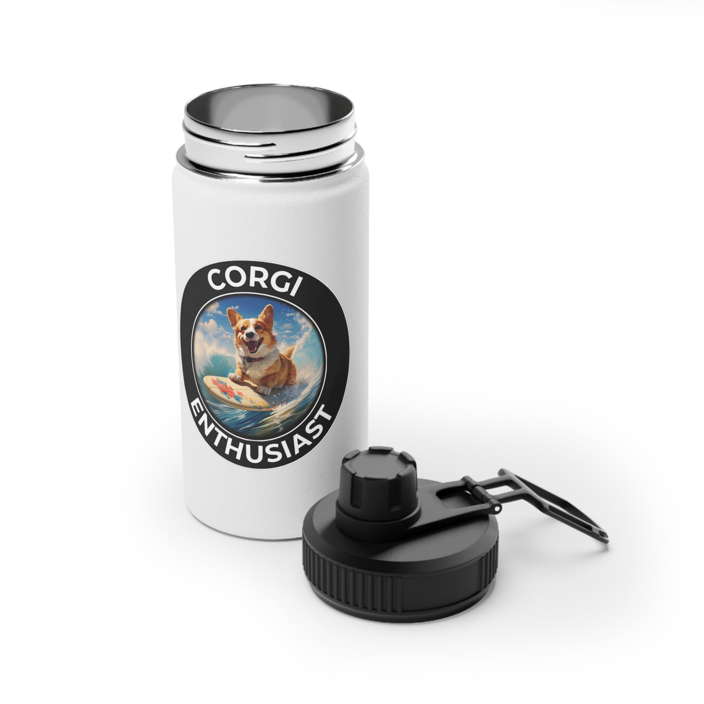 Corgi Enthusiast - Water Bottle with Sport Lid