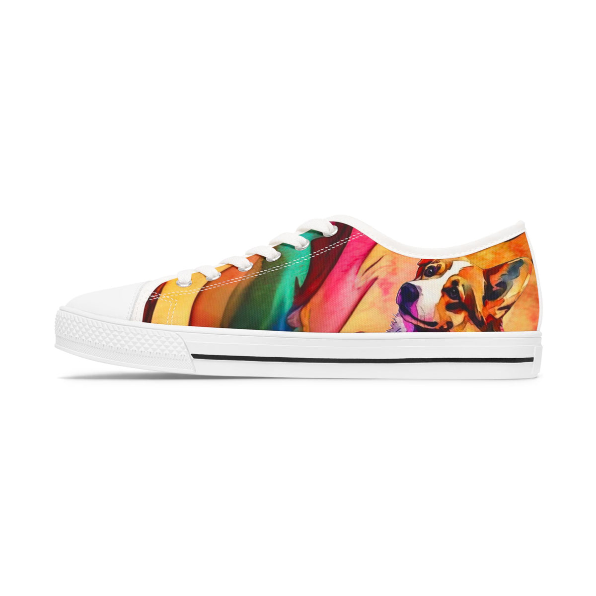 Motley Corgi Women's Low Top Casual Watercolor Canvas Sneakers