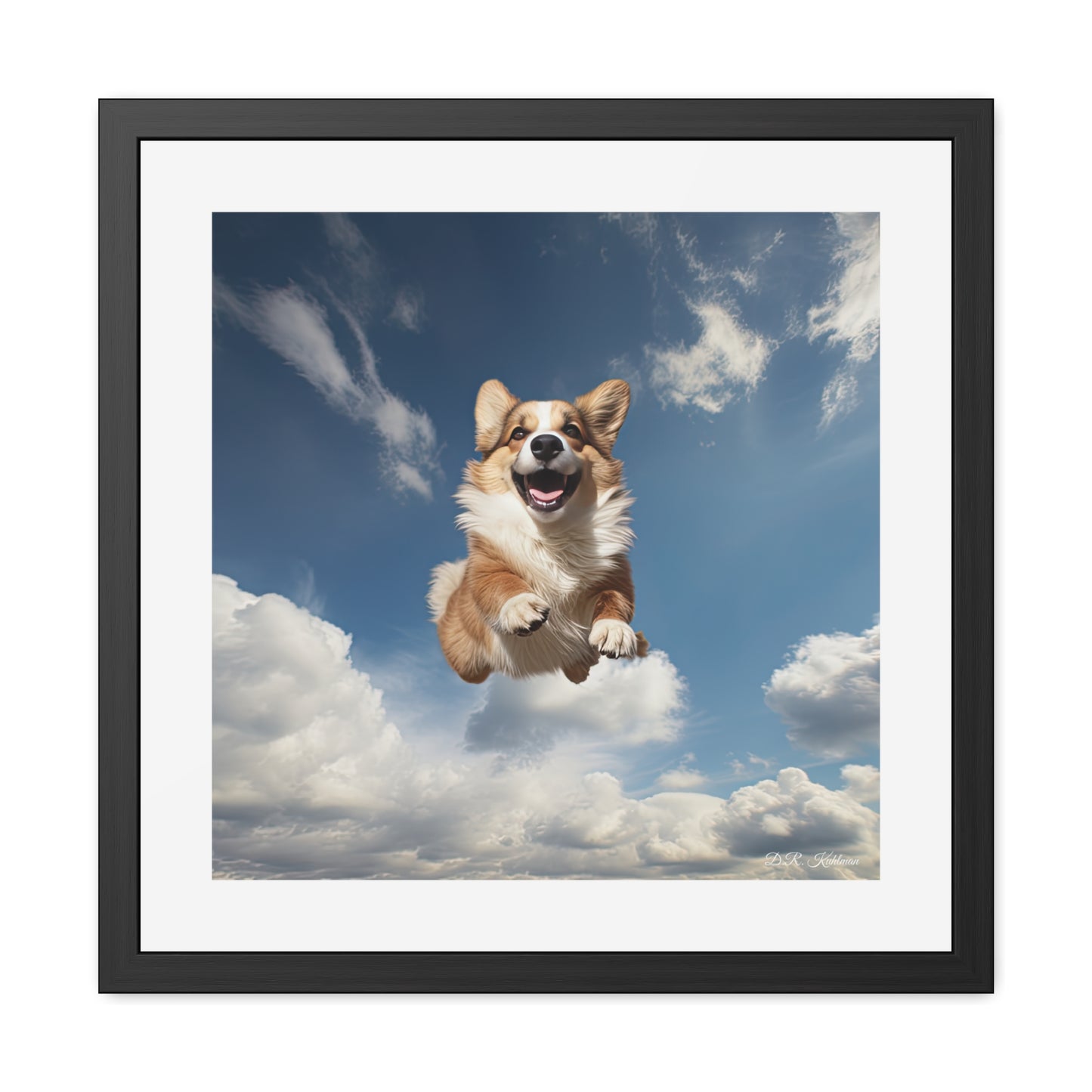 Flying Corgi - Framed Print