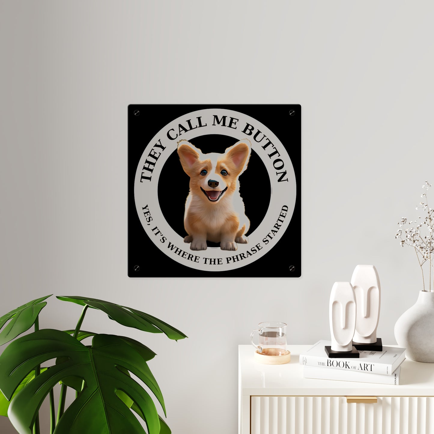 Cute as a Button on Acrylic