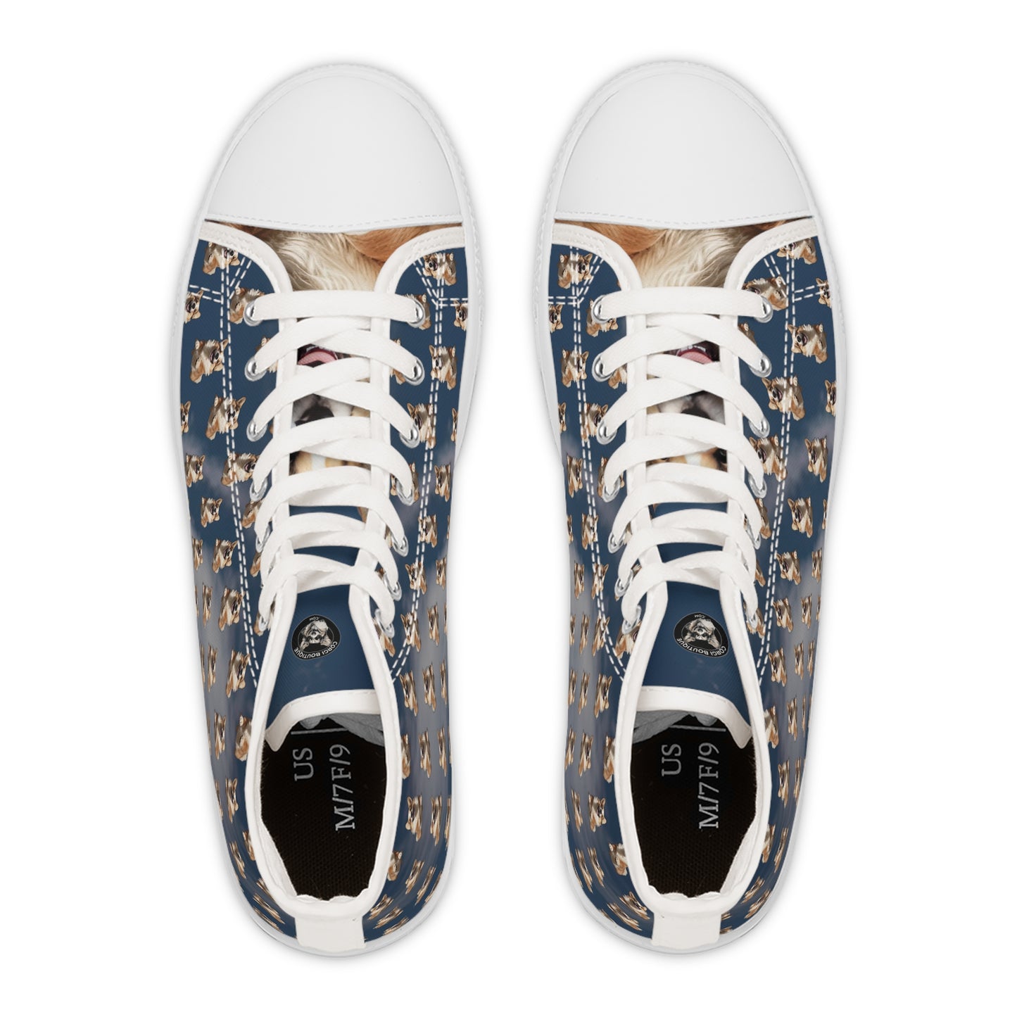 Super Corgi Mosaic - Women's High Top Sneakers