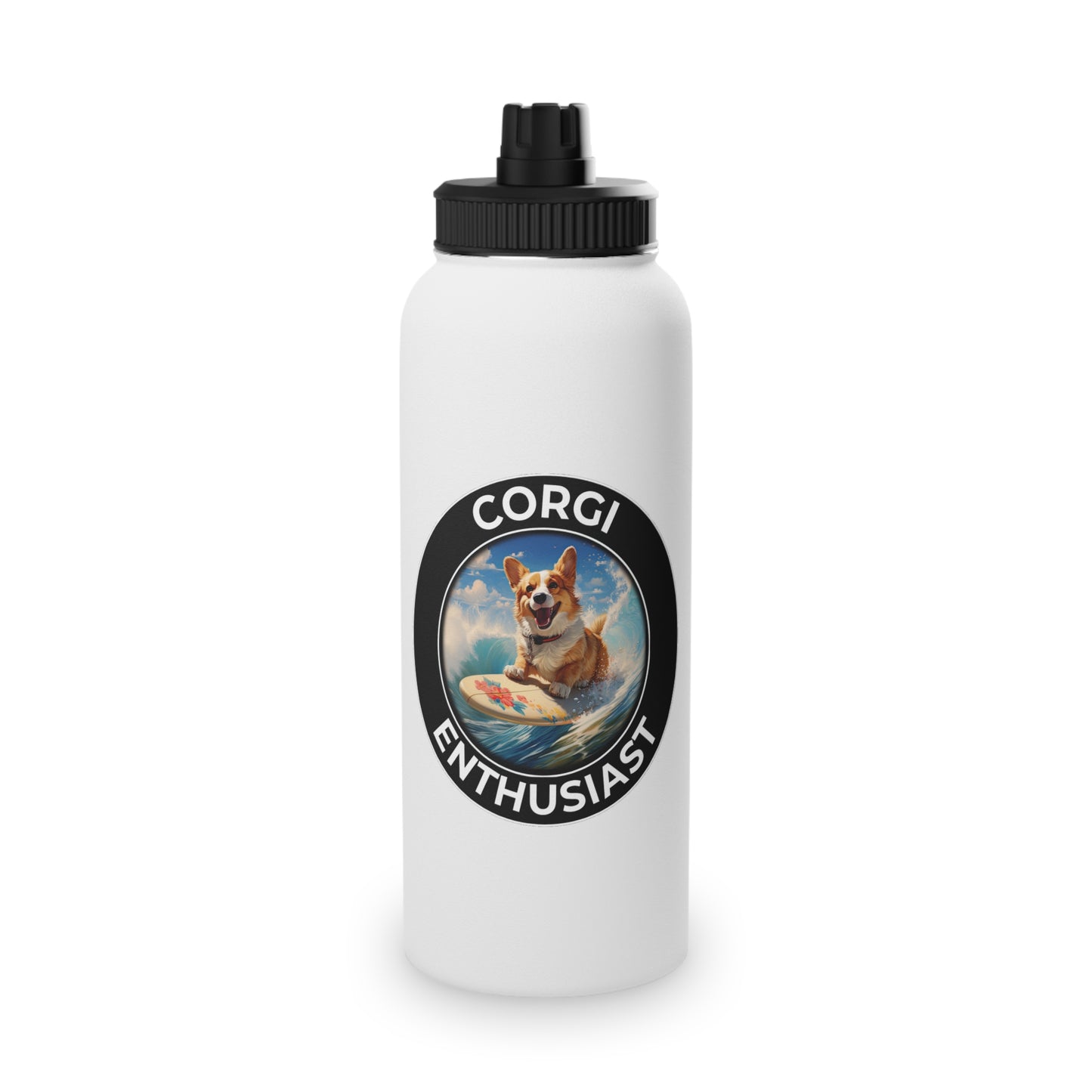 Corgi Enthusiast - Water Bottle with Sport Lid