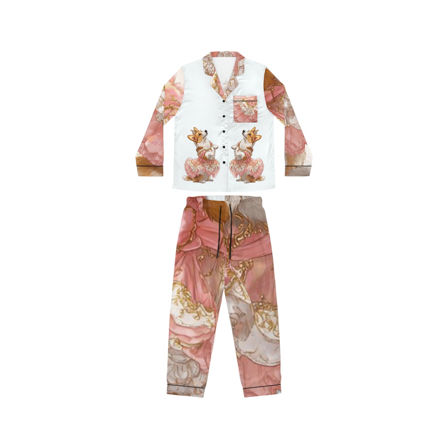 Pyjama en soie Princesse Corgi