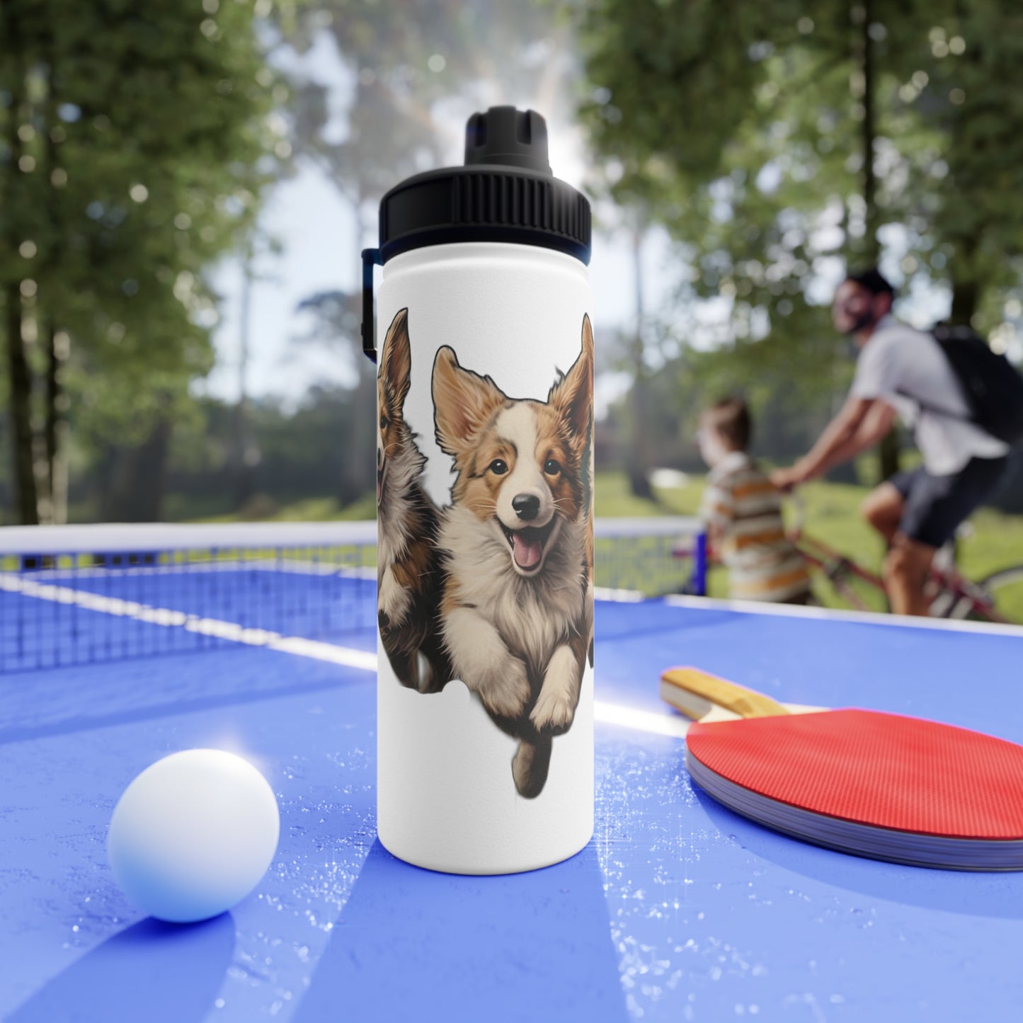 Corgi Enthusiasm - Water Bottle with Sport Lid