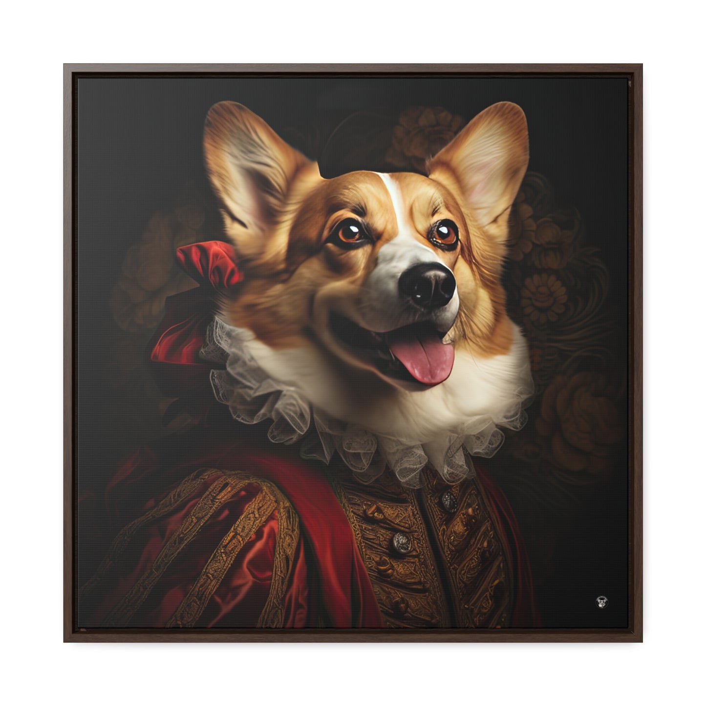 Renaissance Corgi - Framed on Canvas