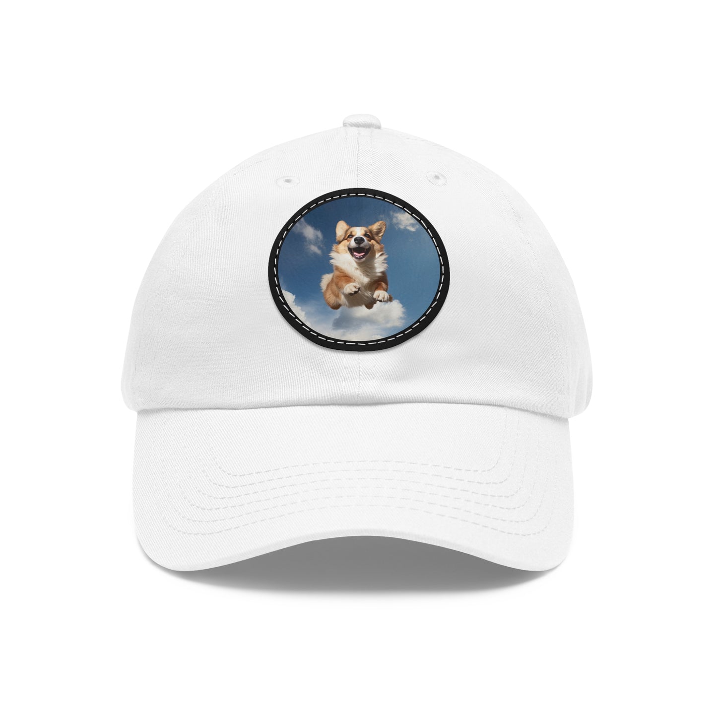 Flying Corgi - Cap with Leather Patch