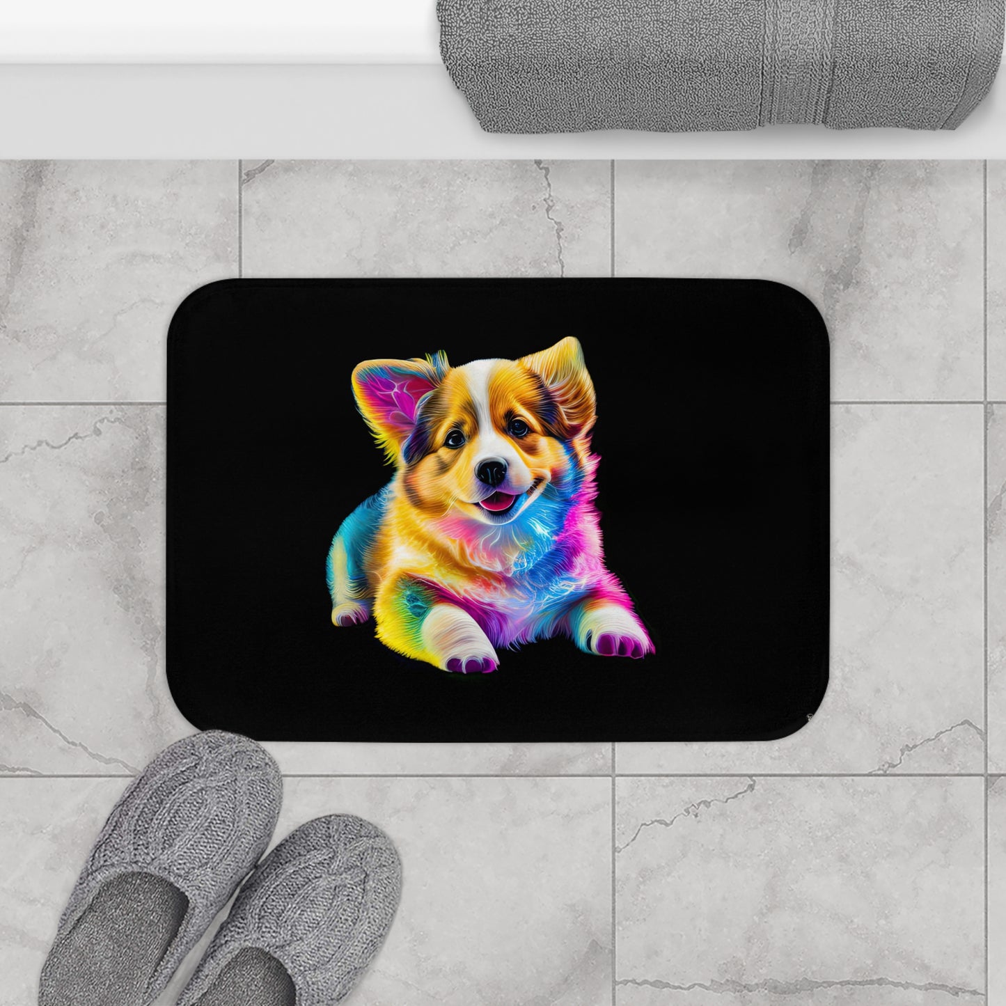 Colorful Corgi - Bath Mat