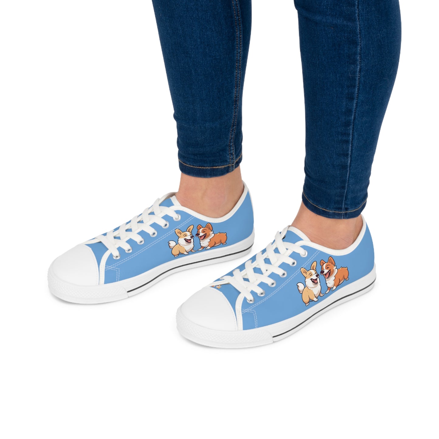 Corgi Couple - Women's Low Top Sneakers