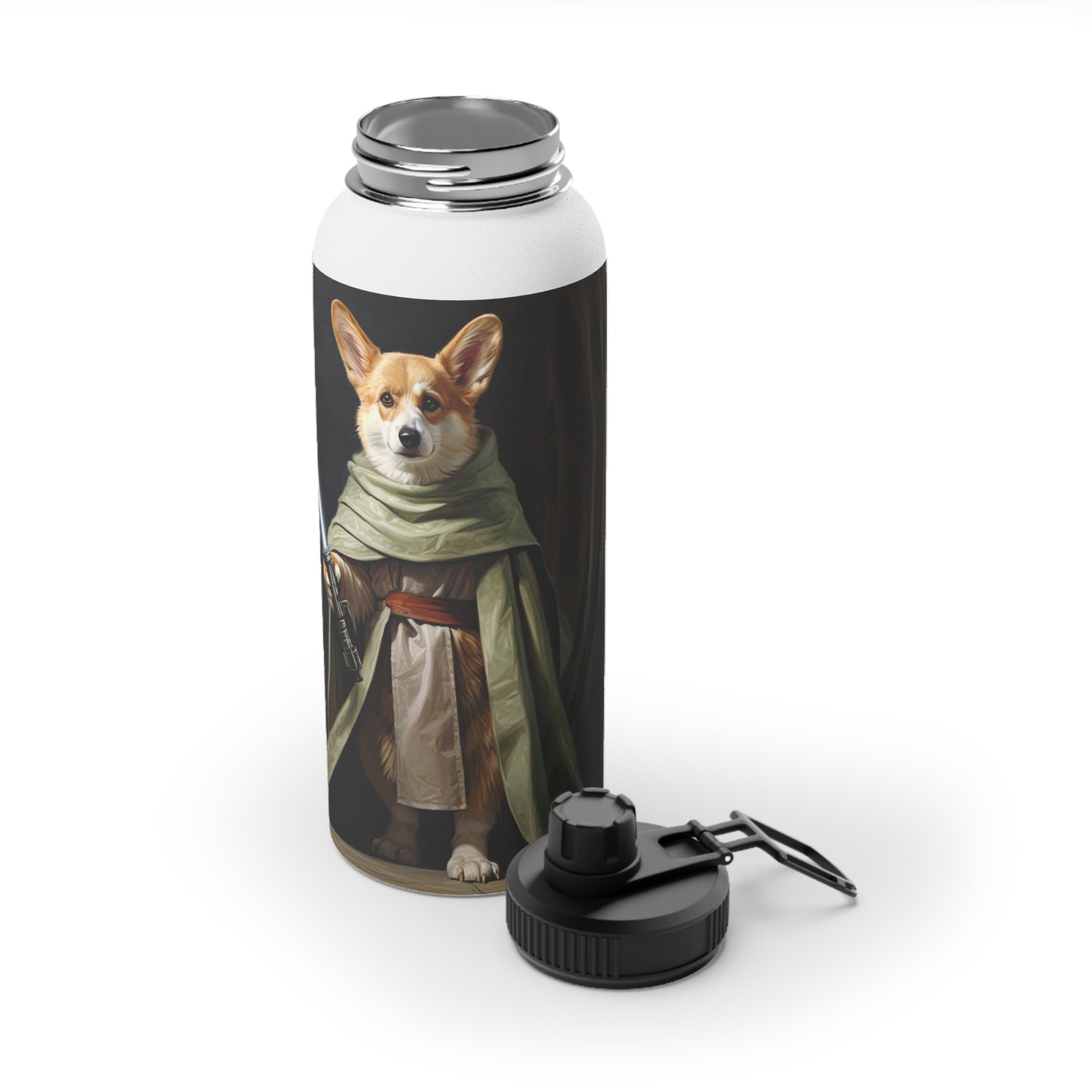 Jedi Corgi - Water Bottle with Sport Lid