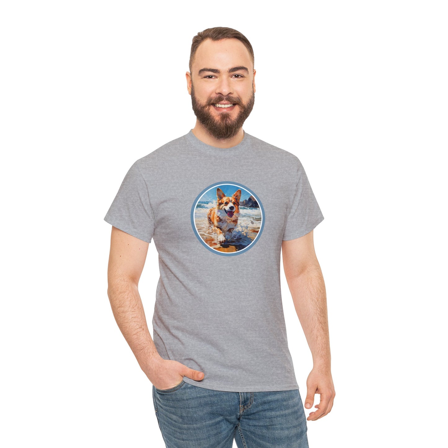 Coastal Corgi - Unisex Heavy Cotton Tee