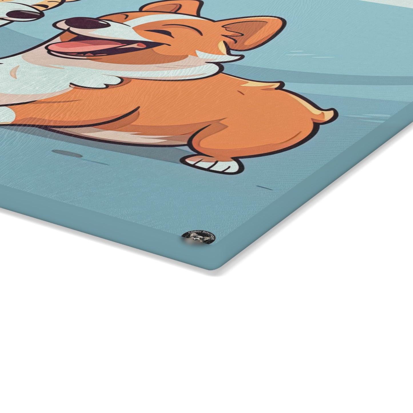Corgi Couple - Glass Cutting Board