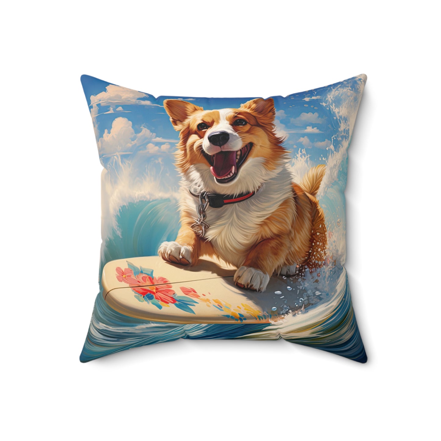 Cowabunga Corgi - Throw Pillow