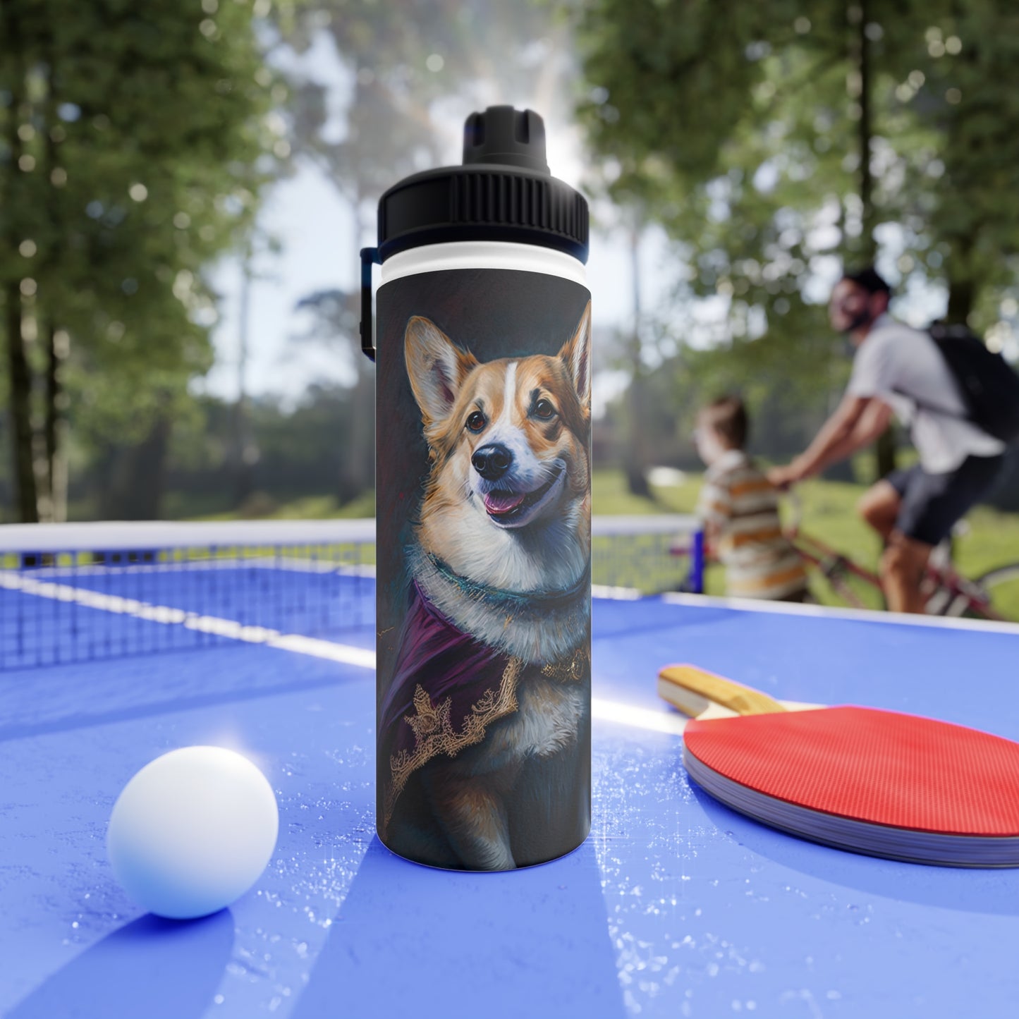 Corgi Royalty - Water Bottle with Sport Lid