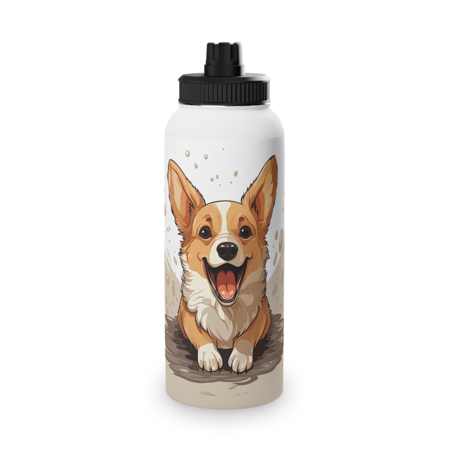 Corgi Cuteness - Water Bottle with Sport Lid