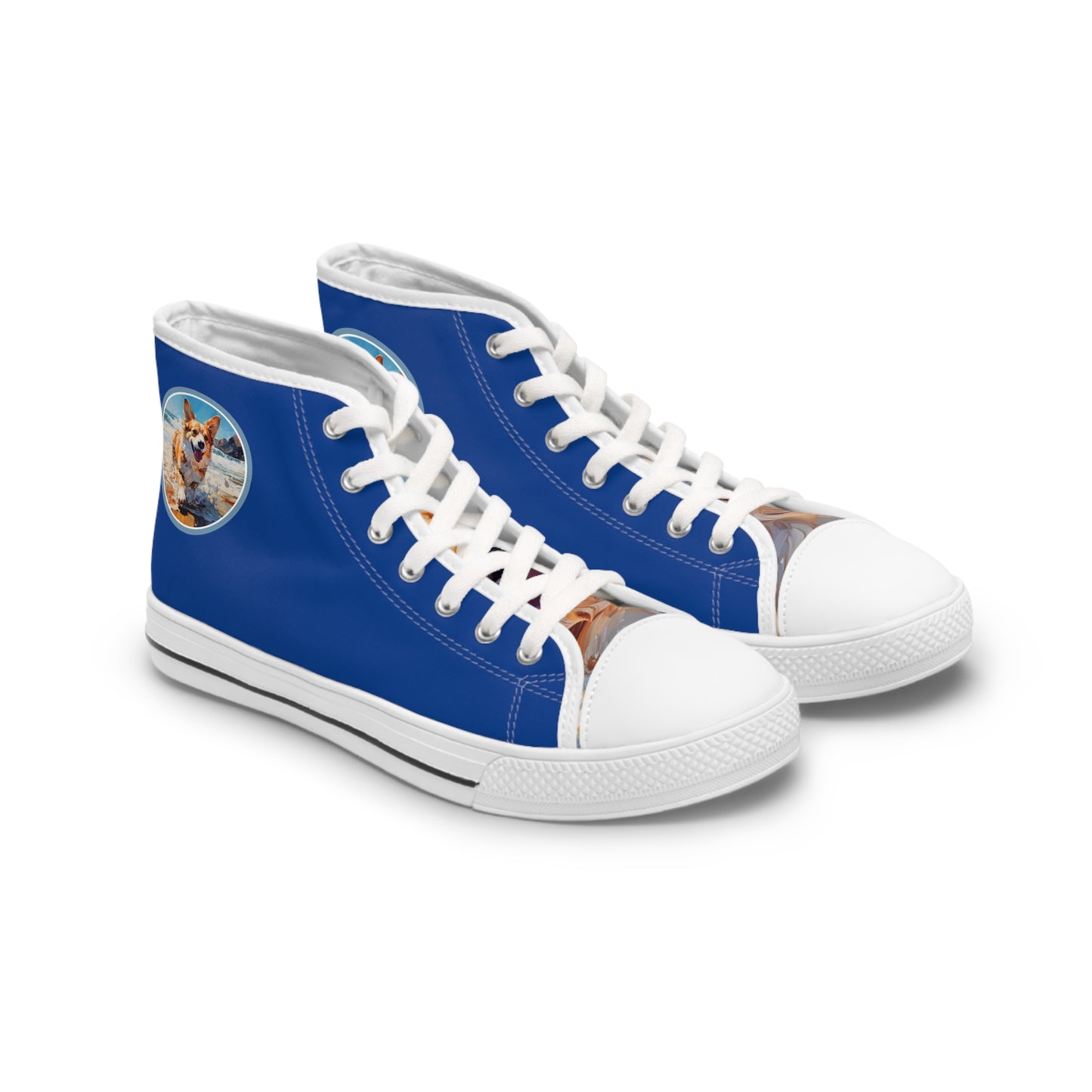 Coastal Corgi - Women's High Top Sneakers