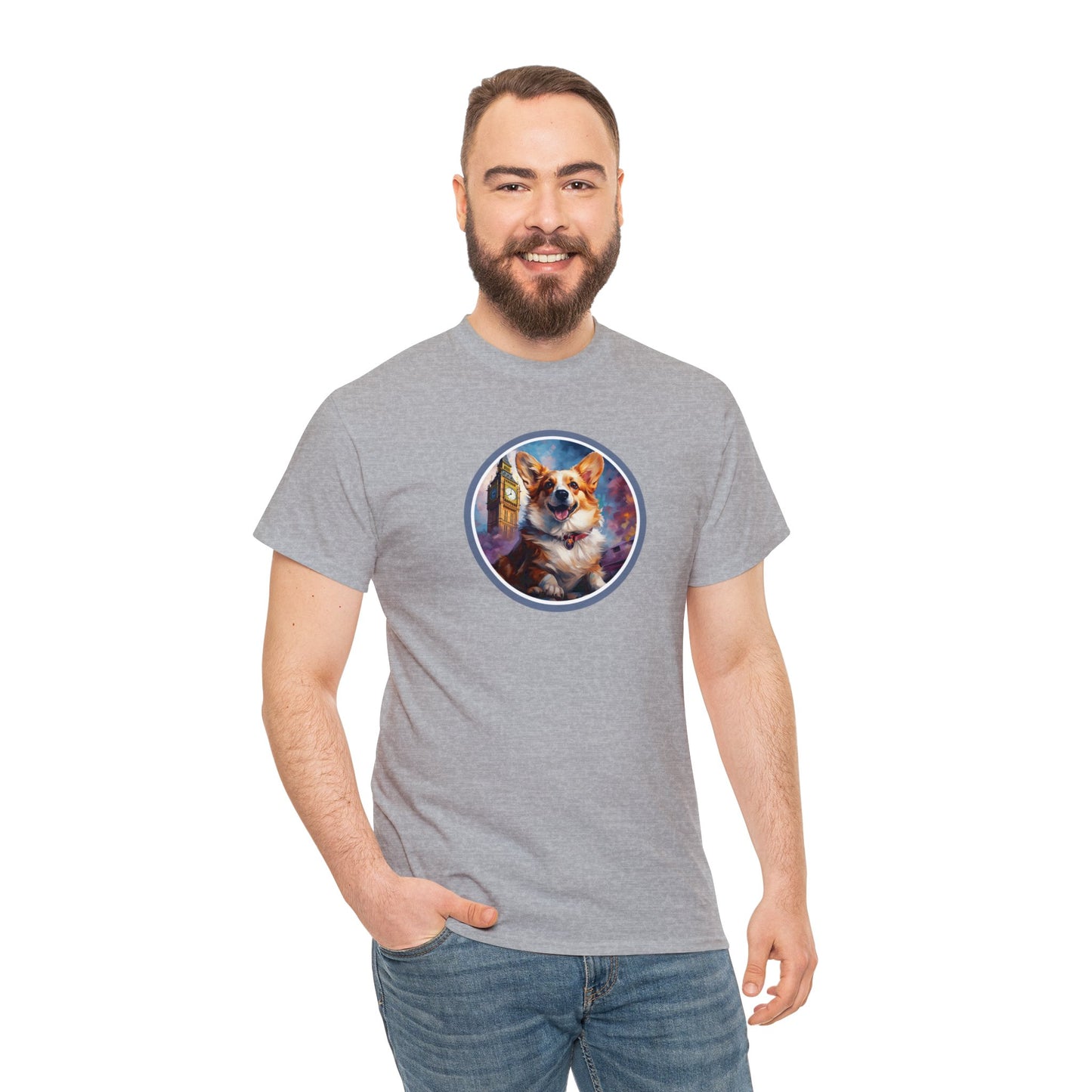 Corgi and Ben - Unisex Heavy Cotton Tee