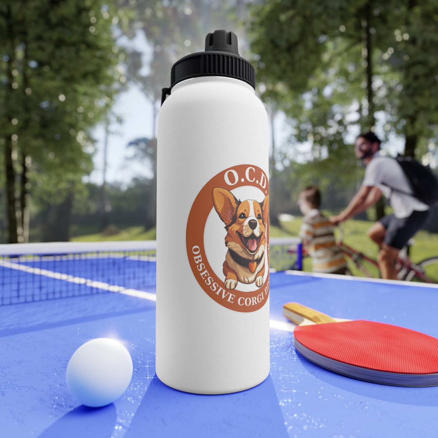O.C.D. Obsessive Corgi Disorder - Water Bottle with Sport Lid