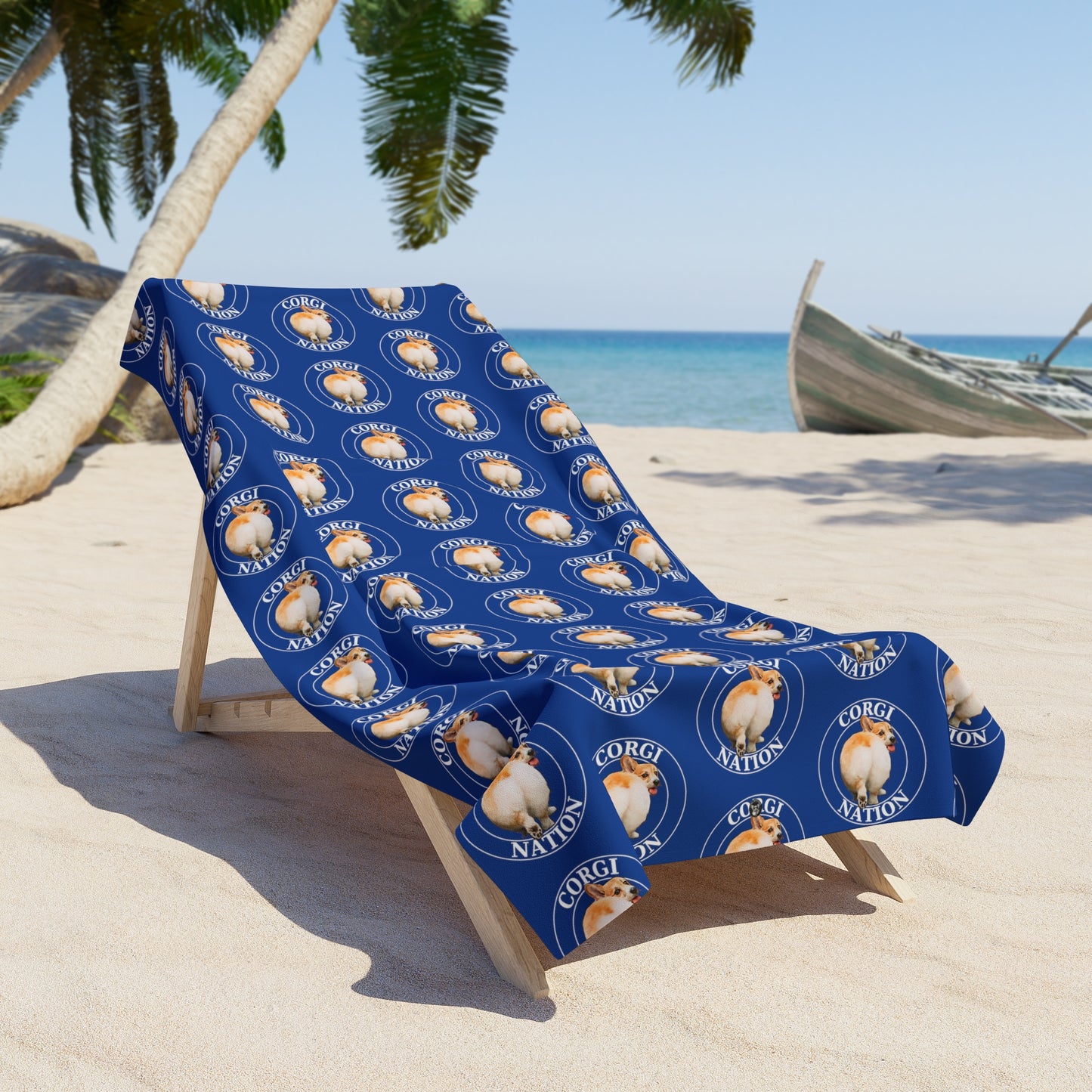 Corgi Nation Mosaic - Beach Towel