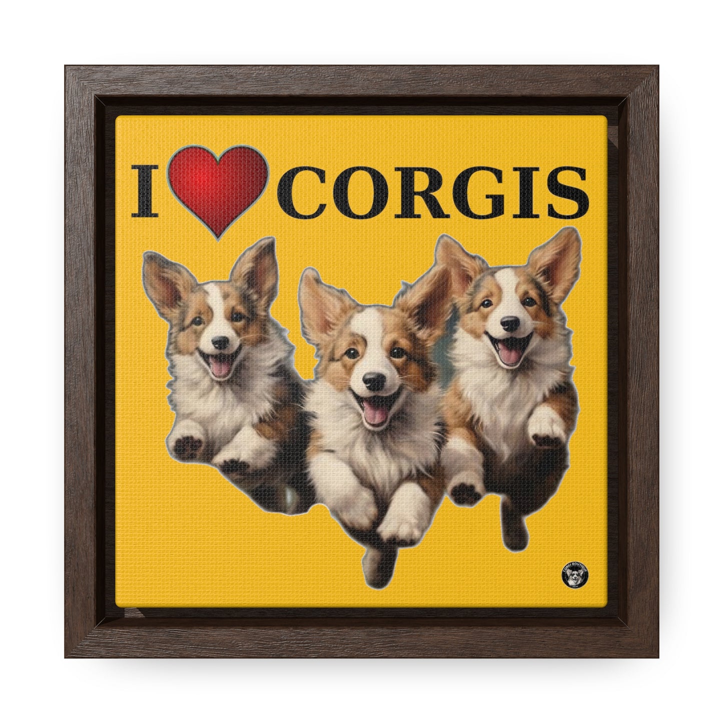 I Heart Corgis - Framed on Canvas