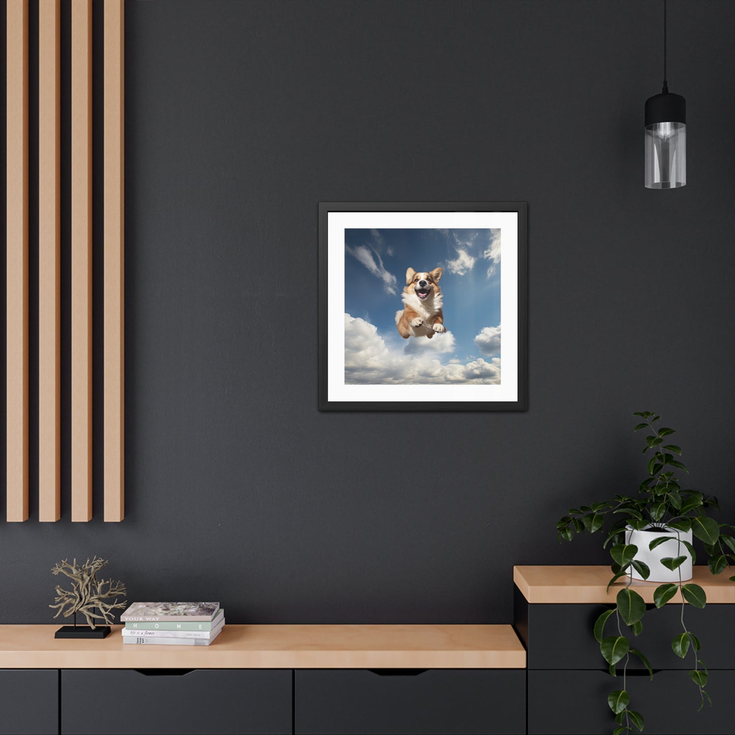 Flying Corgi - Framed Print