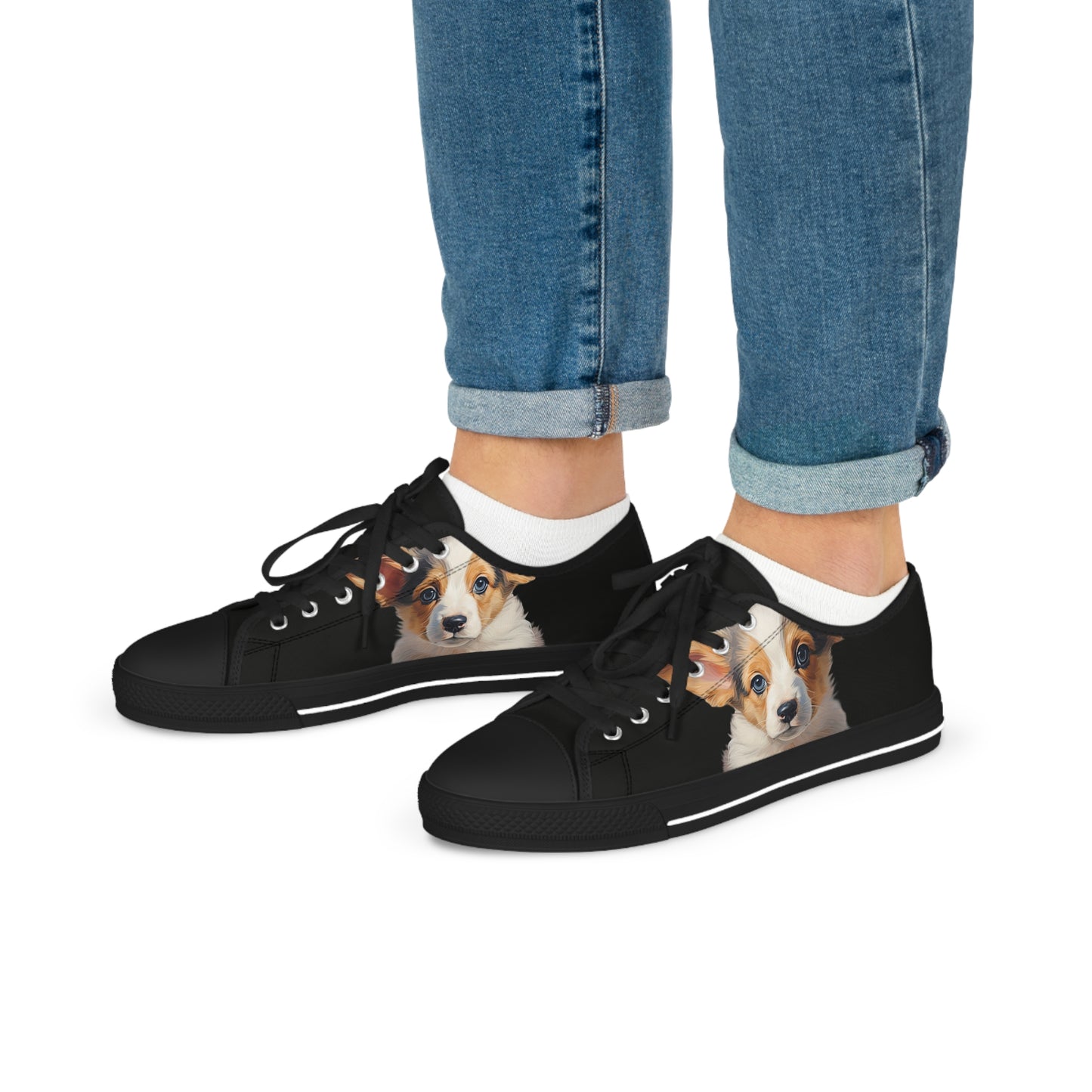 Puppy Portrait - Men's Low Top Sneakers