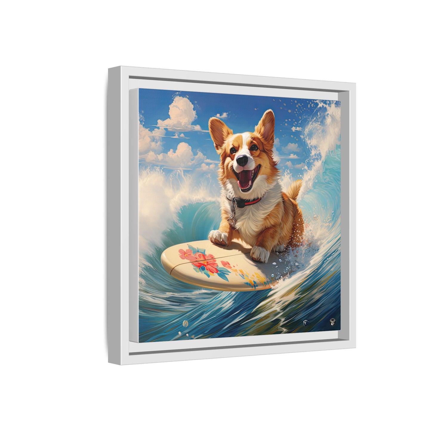 Cowabunga Corgi on Canvas