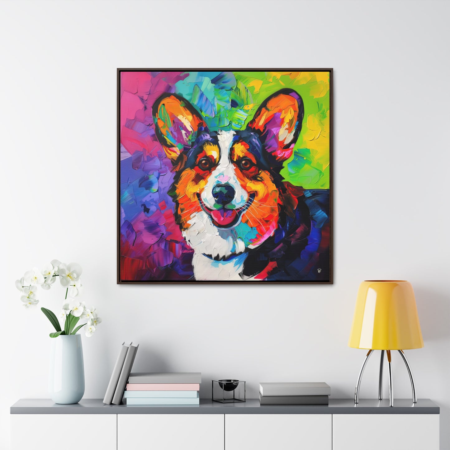 Colorful Cardigan - Framed on Canvas