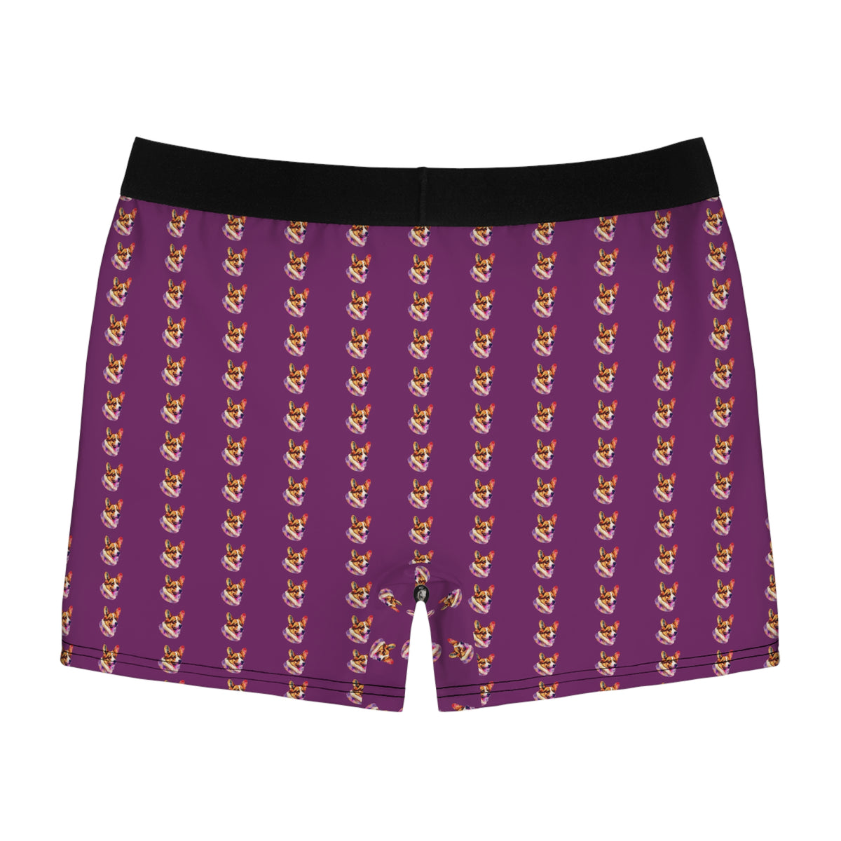 Motley Corgi Repeater Pattern Plum Boxer Briefs