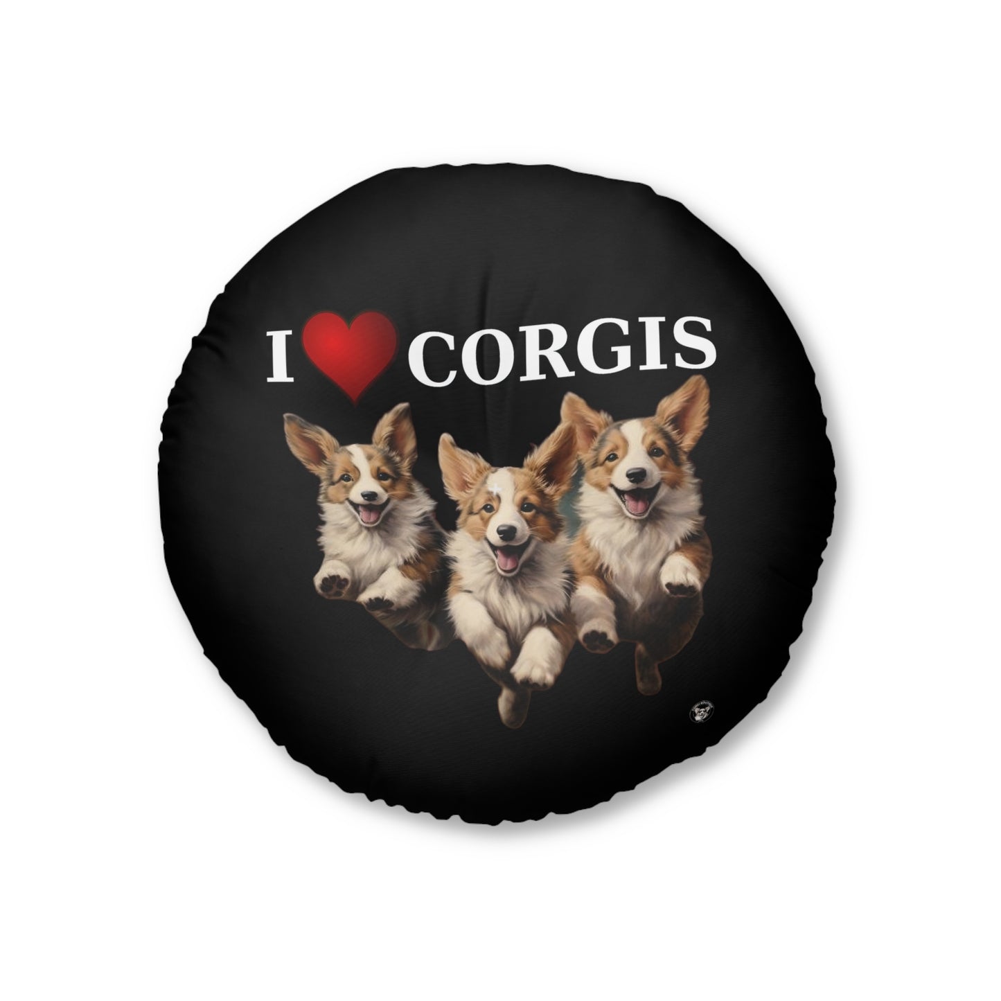 I Heart Corgis in Black - Floor Pillow