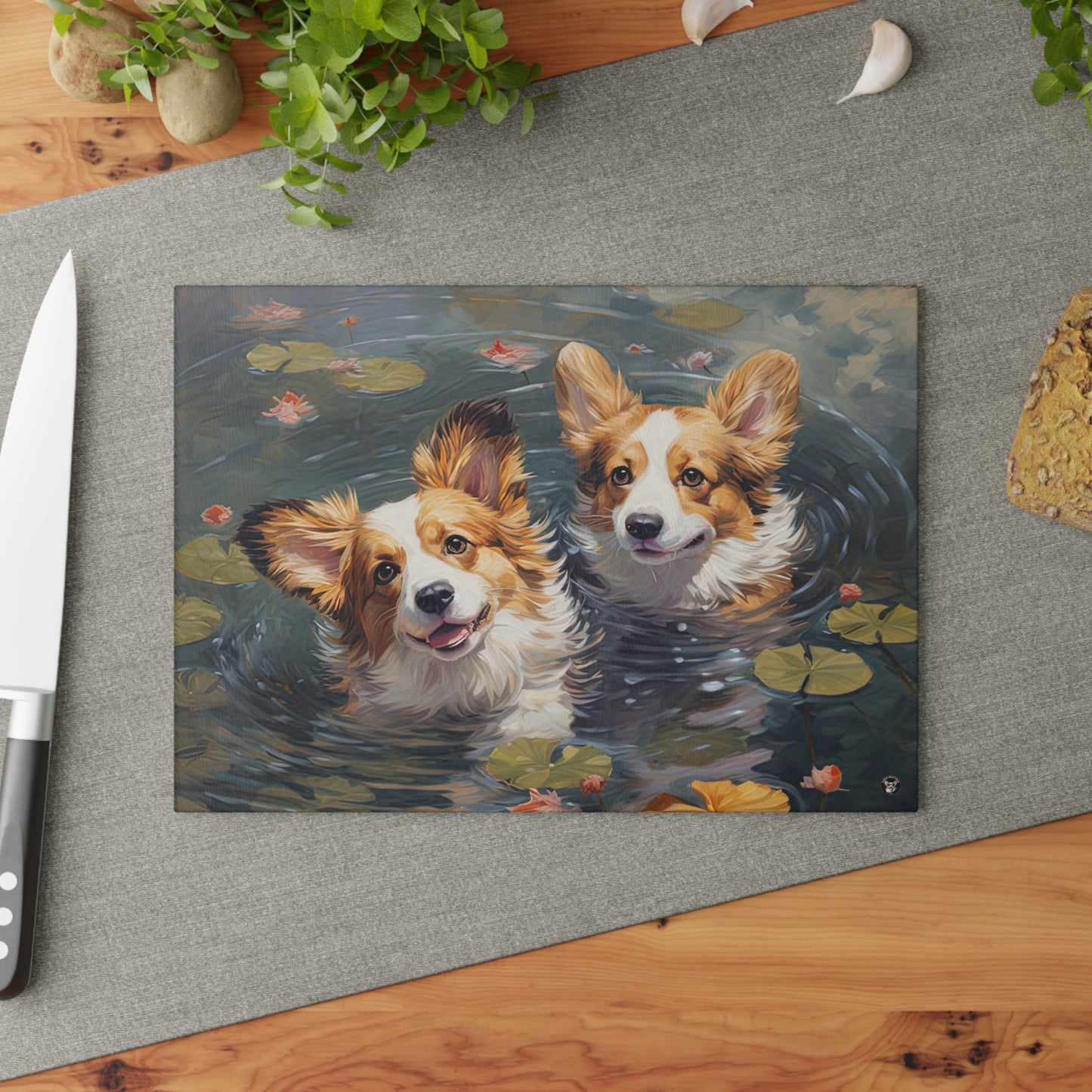 Pond Pups - Glass Cutting Board
