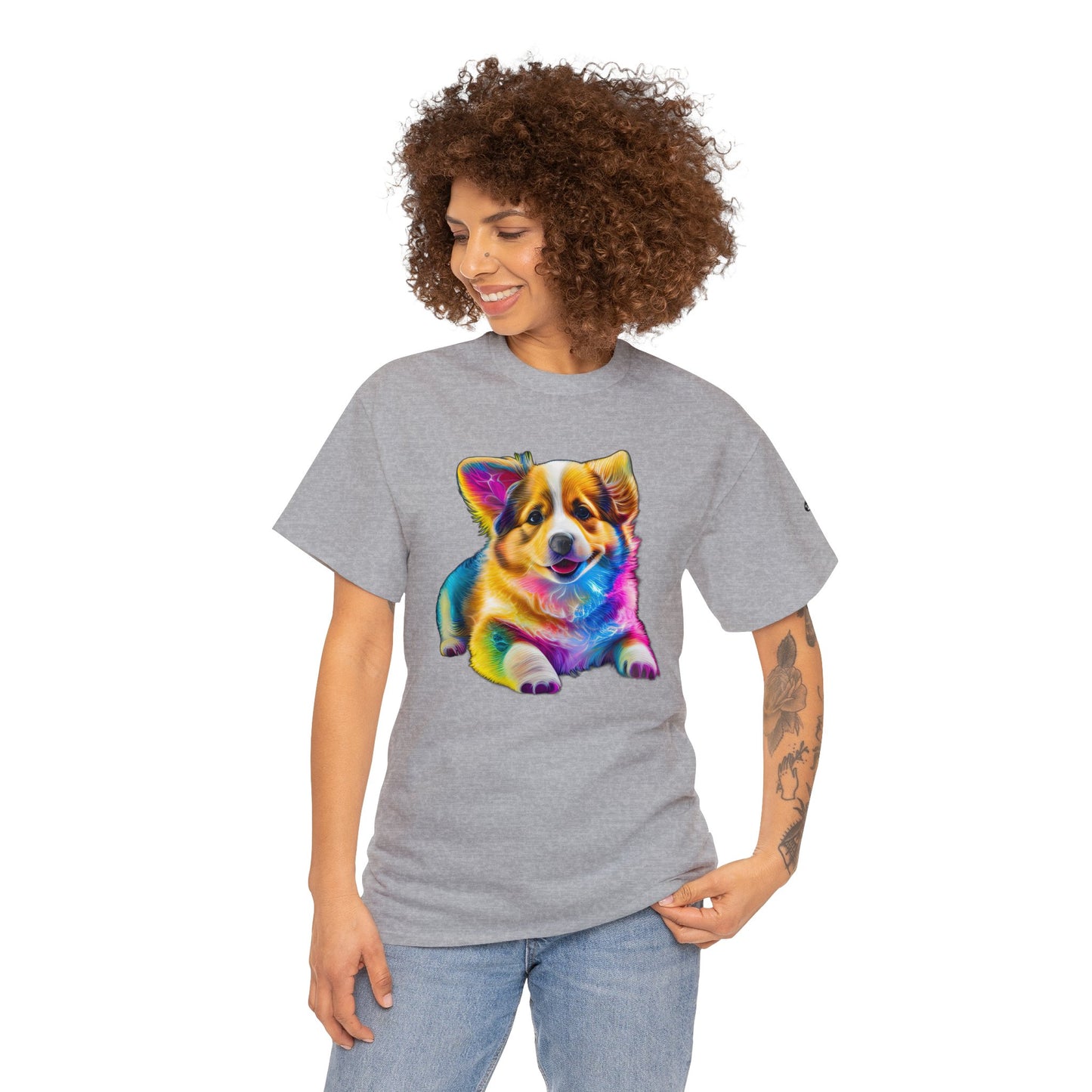 Colorful Corgi - Unisex Heavy Cotton Tee