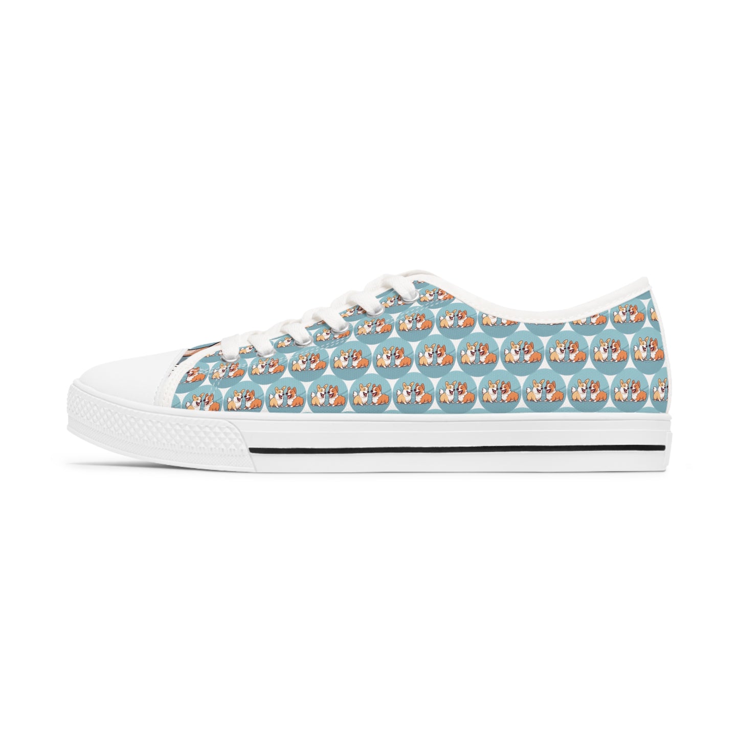 Corgi Couple Mosaic - Women's Low Top Sneakers