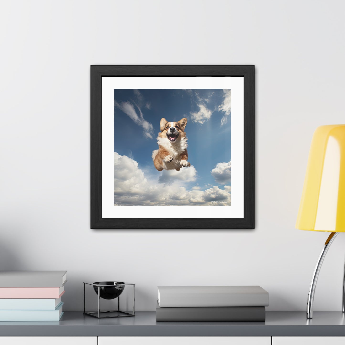 Flying Corgi - Framed Print