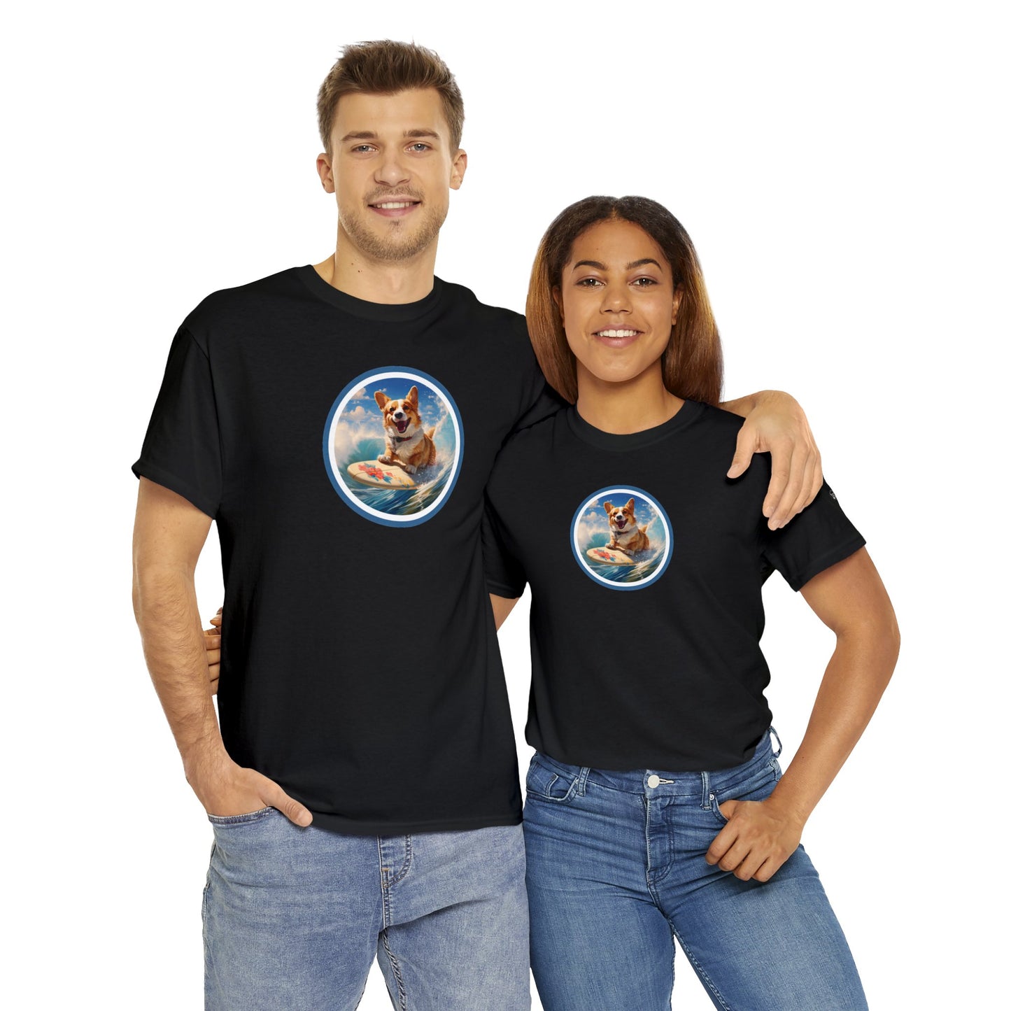 Cowabunga Corgi - Unisex Heavy Cotton Tee