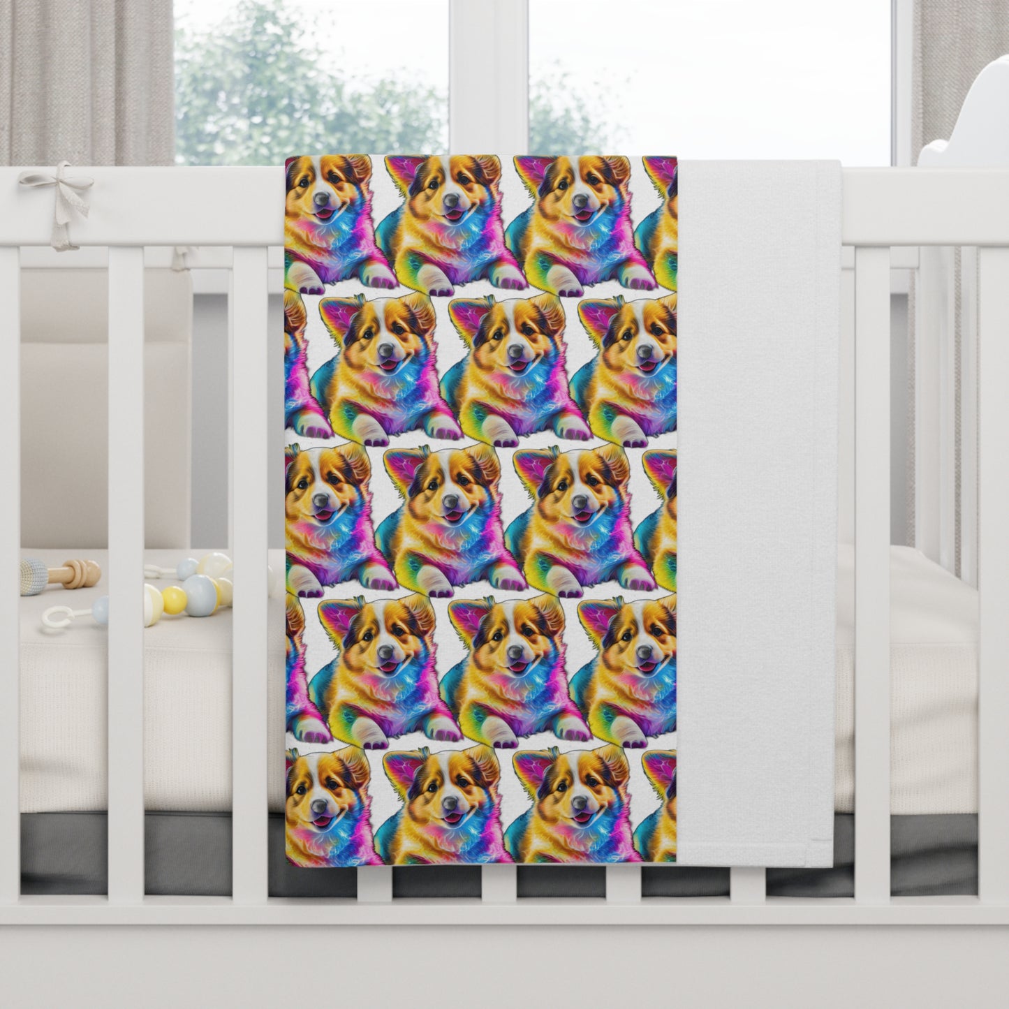 Colorful Corgi Mosaic - Baby Blanket