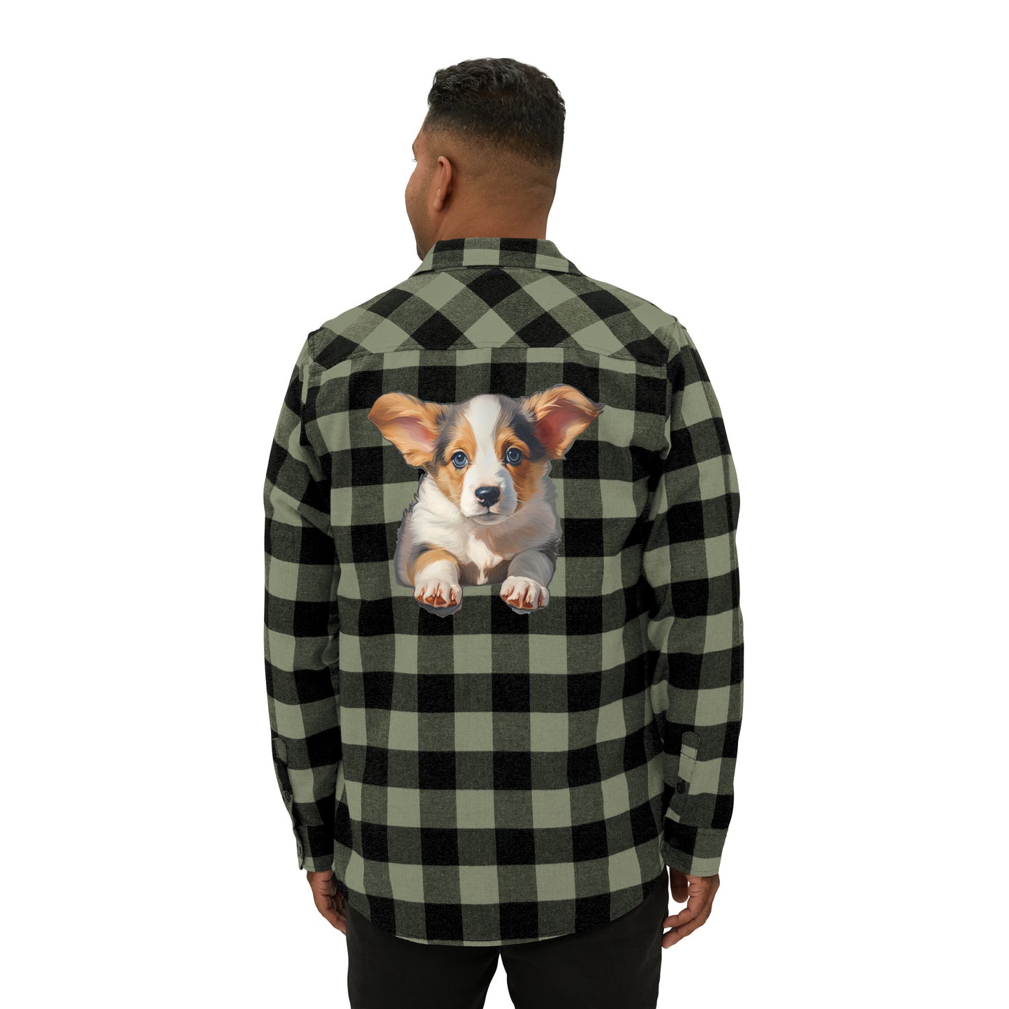 Puppy Portrait - Flannel Shirt