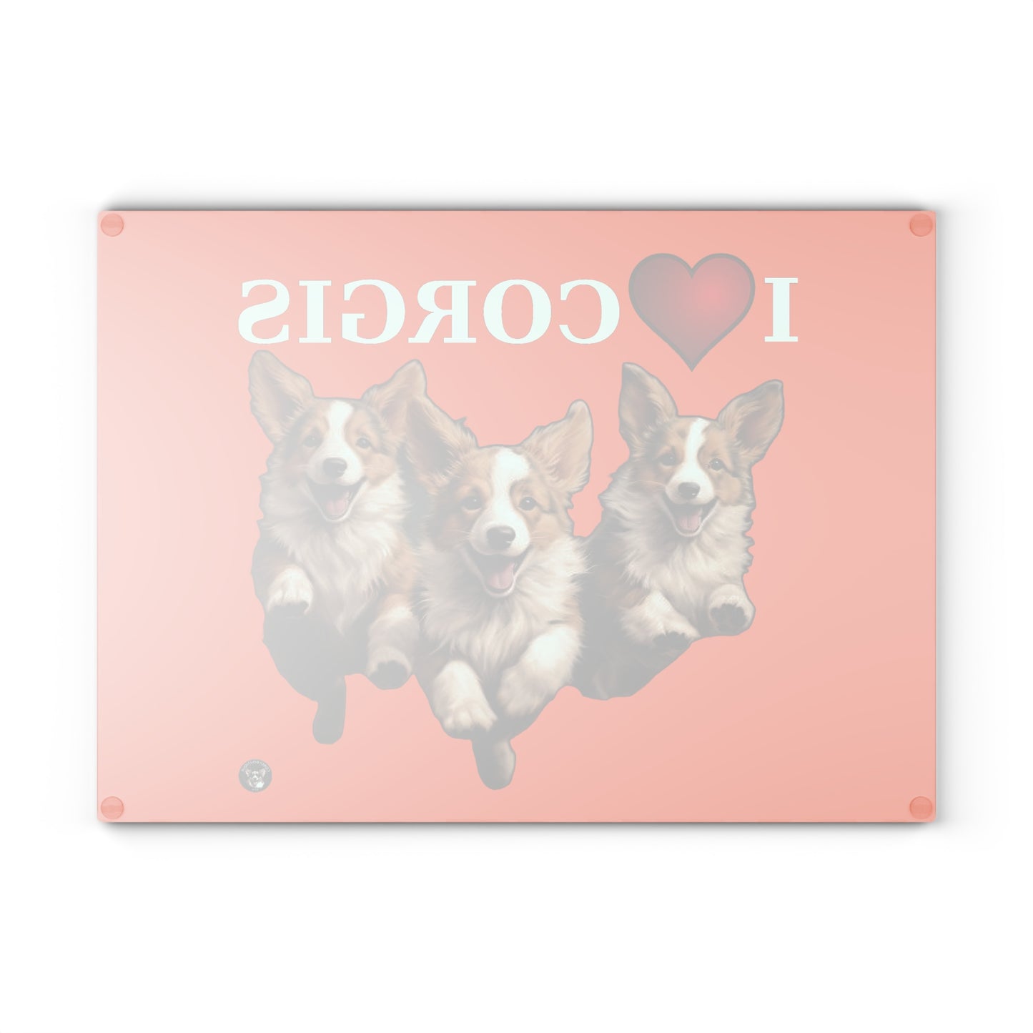 I Heart Corgis - Glass Cutting Board